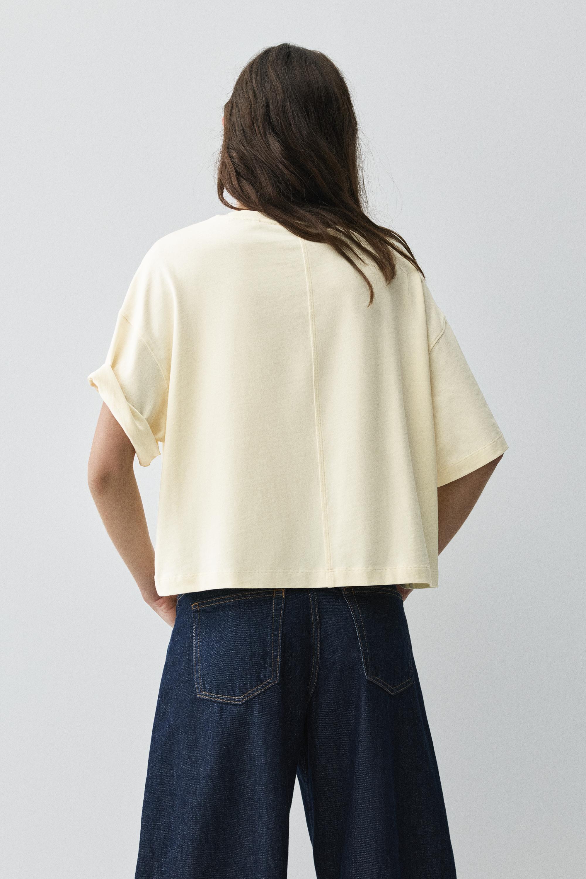 Boxy fit short sleeve T-shirt — Vanilla