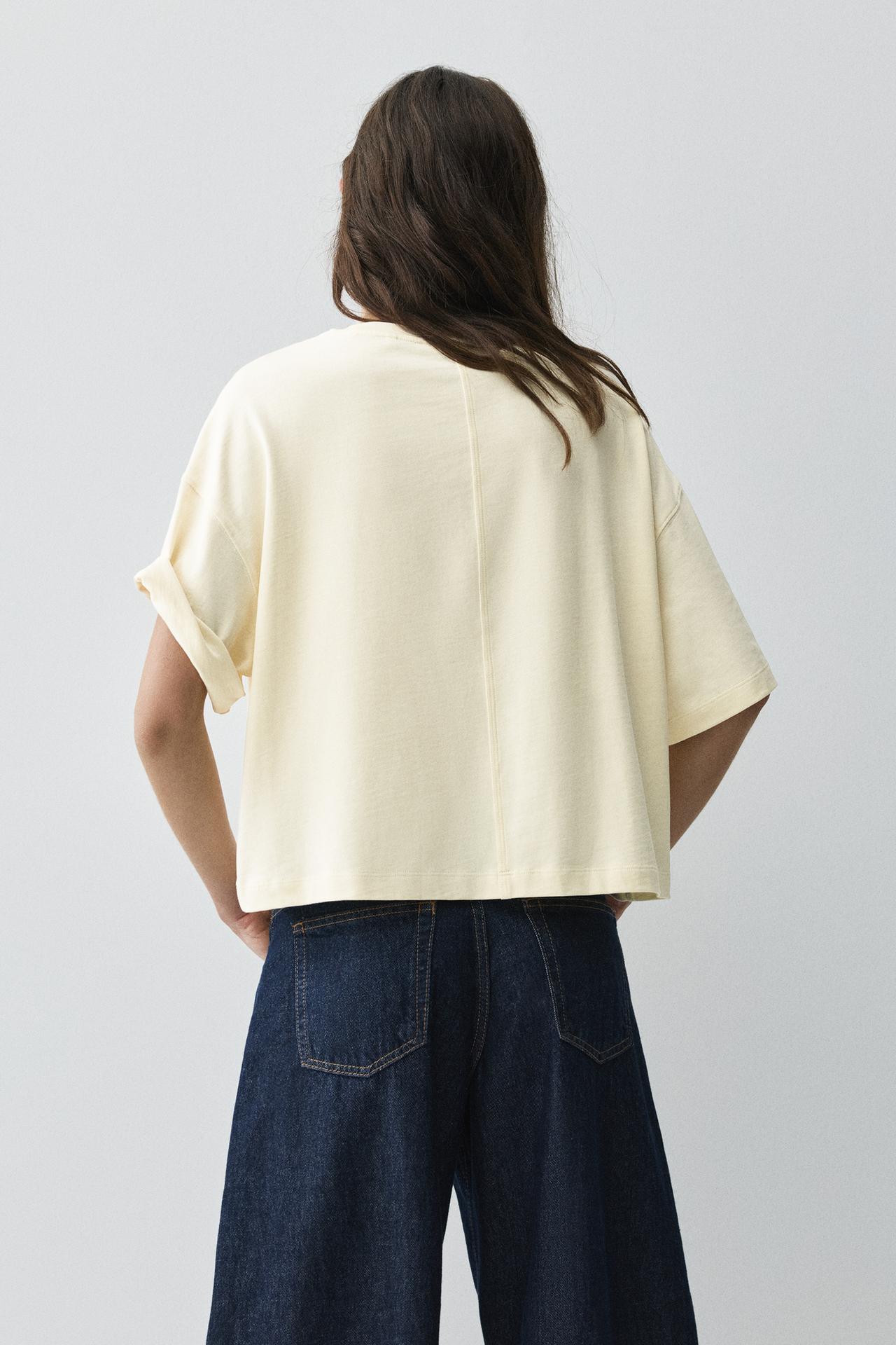 Boxy fit short sleeve T-shirt — Vanilla