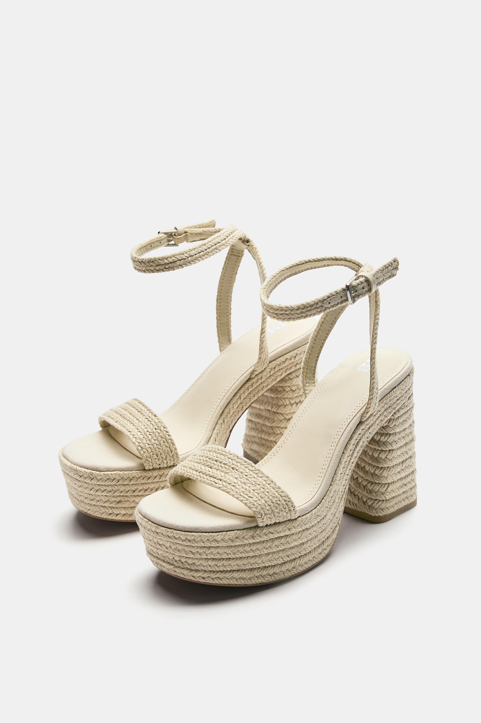 Platform high-heel sandals — Beige