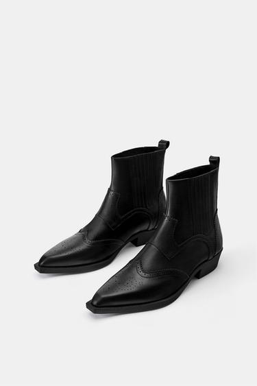 Leather cowboy ankle boots — Black 3