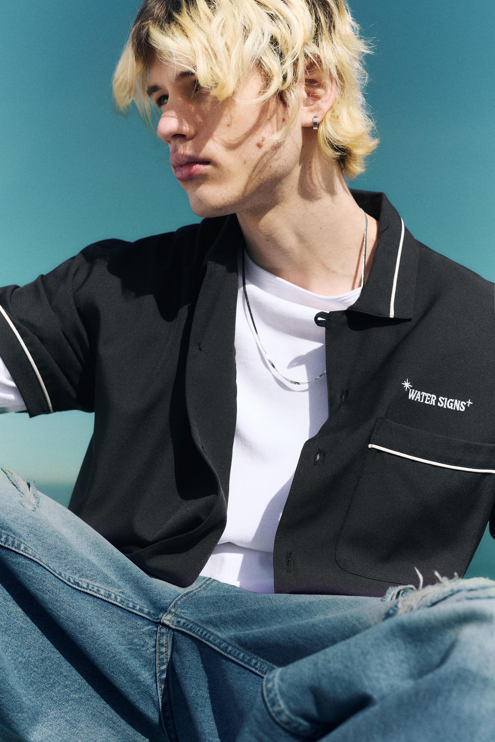 Camicia Ricamata A Maniche Corte
