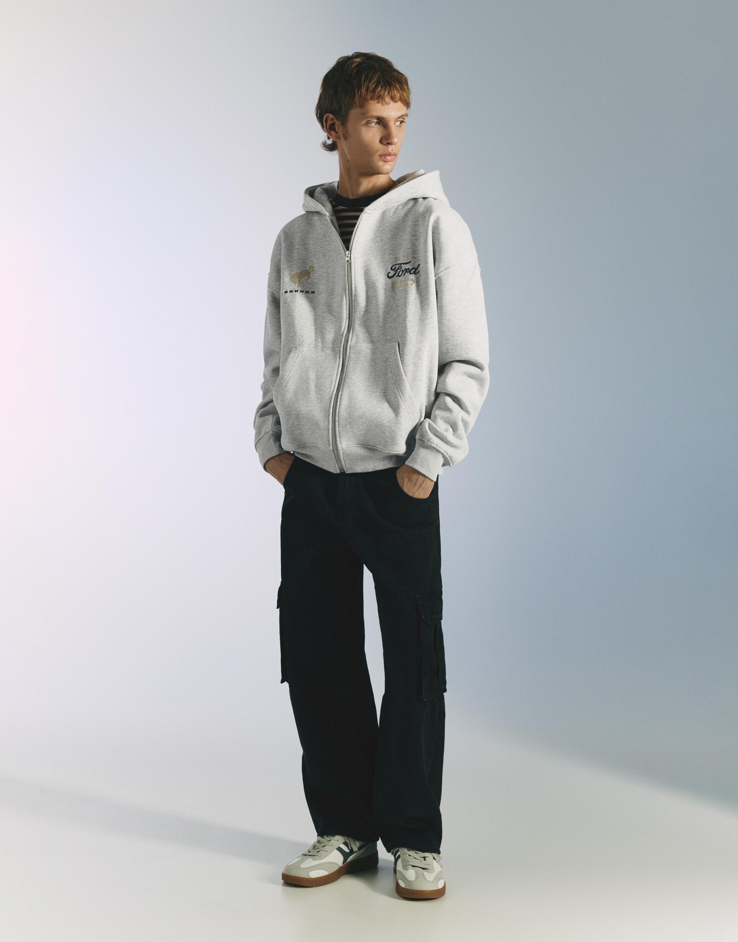 Fermuarlı kapüşonlu Ford sweatshirt - Görsel 12