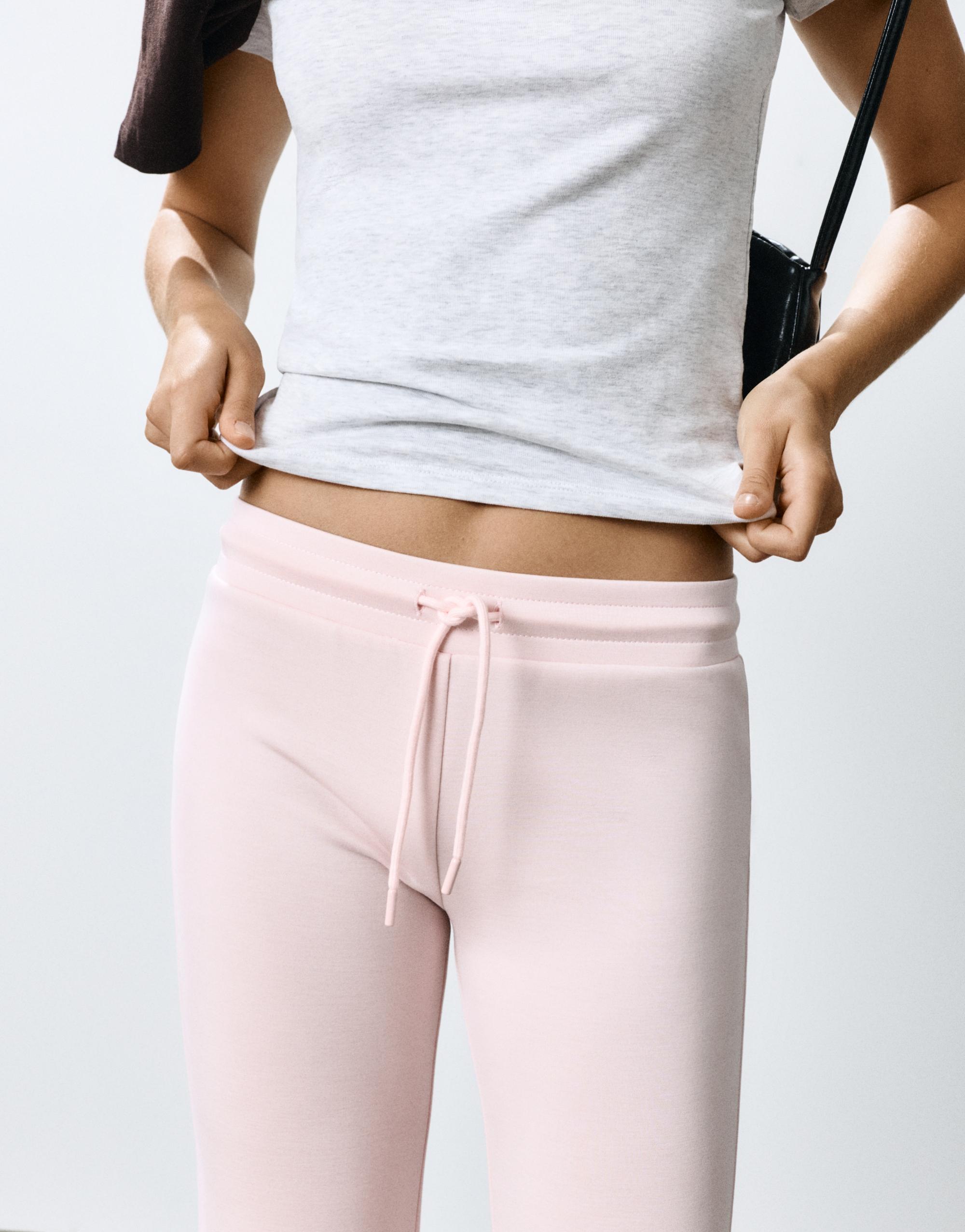 Modal flared trousers — Pastel pink