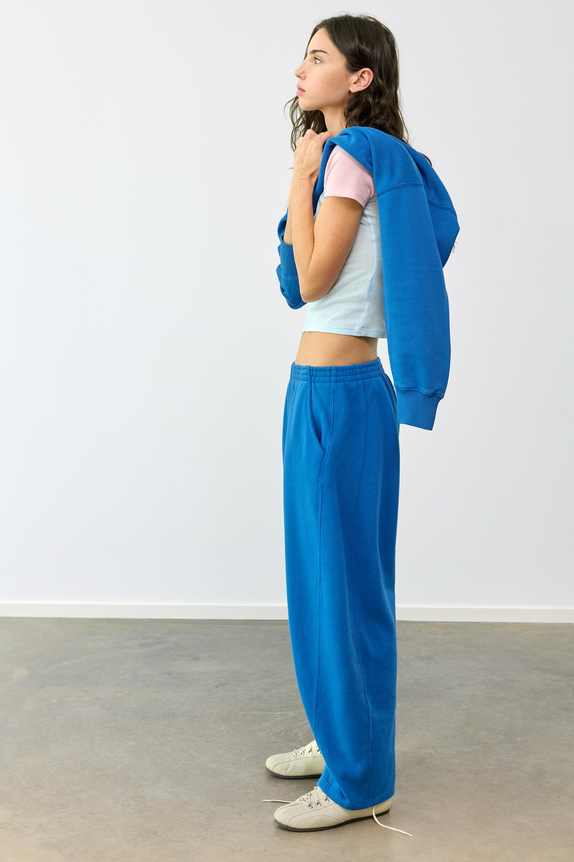 Barrel-leg joggers — Deep blue