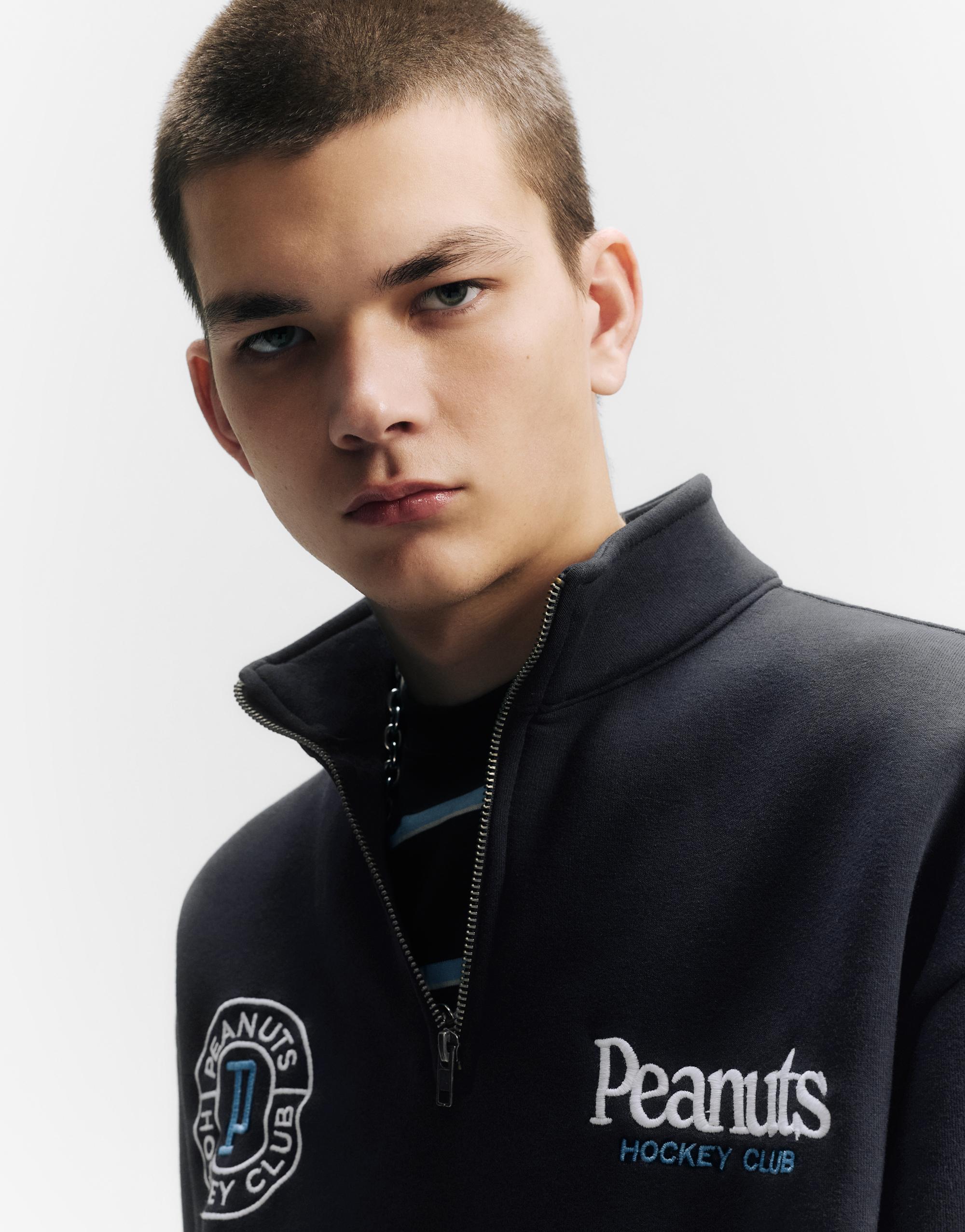 Fermuarlı dik yaka Peanuts sweatshirt - Görsel 8