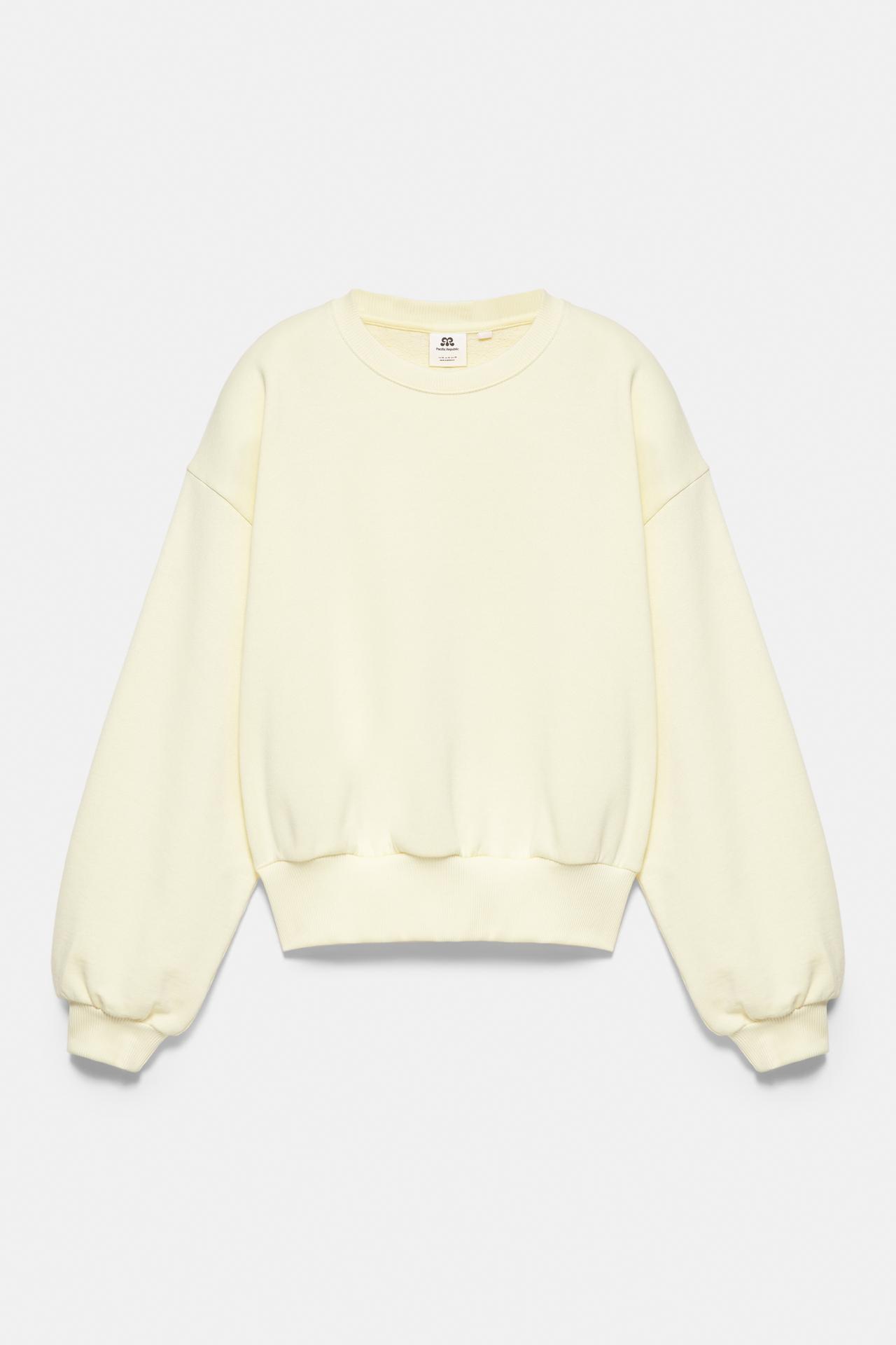 Round neck sweatshirt — Pale yellow
