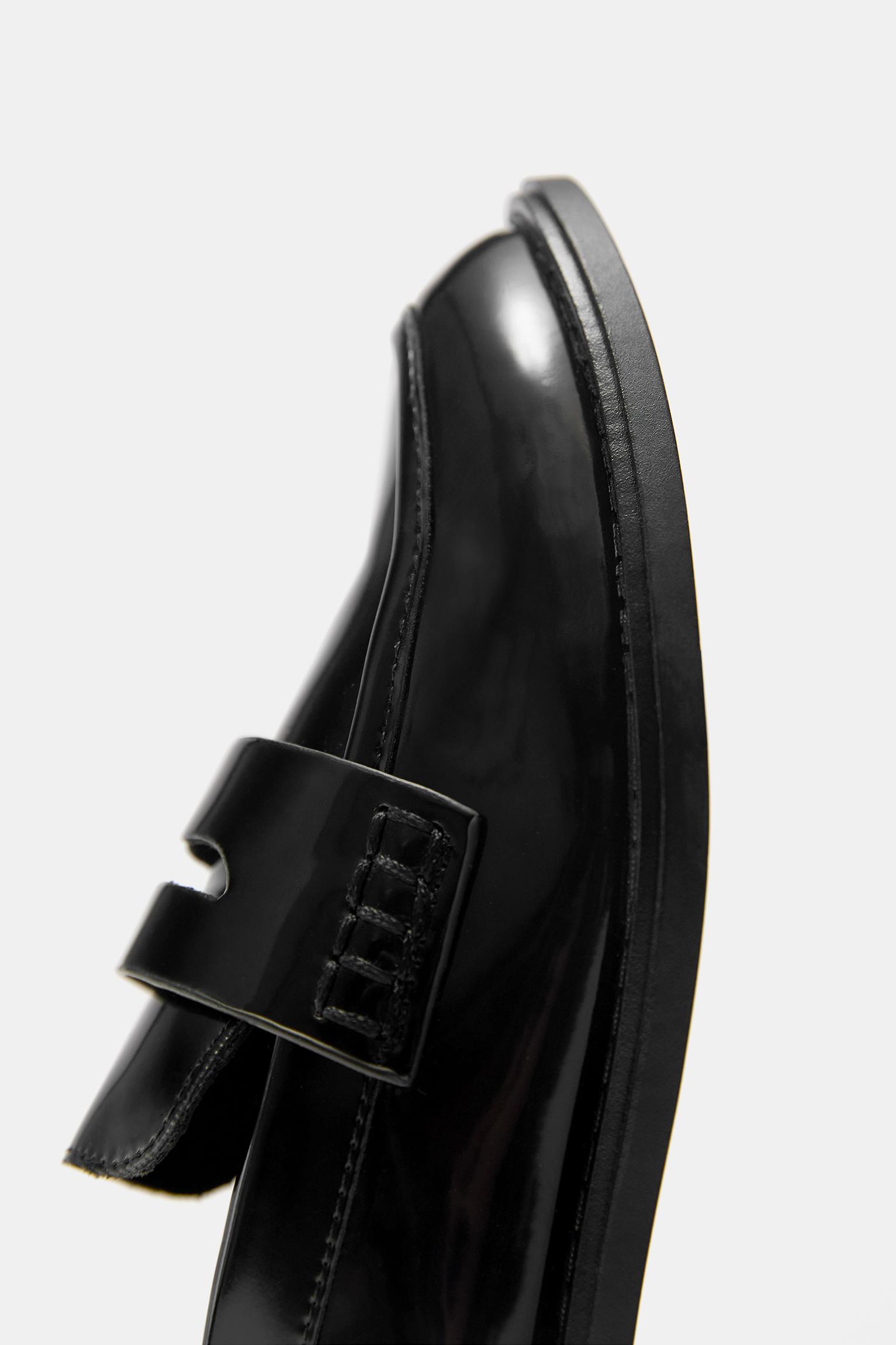 Faux patent loafers — Black