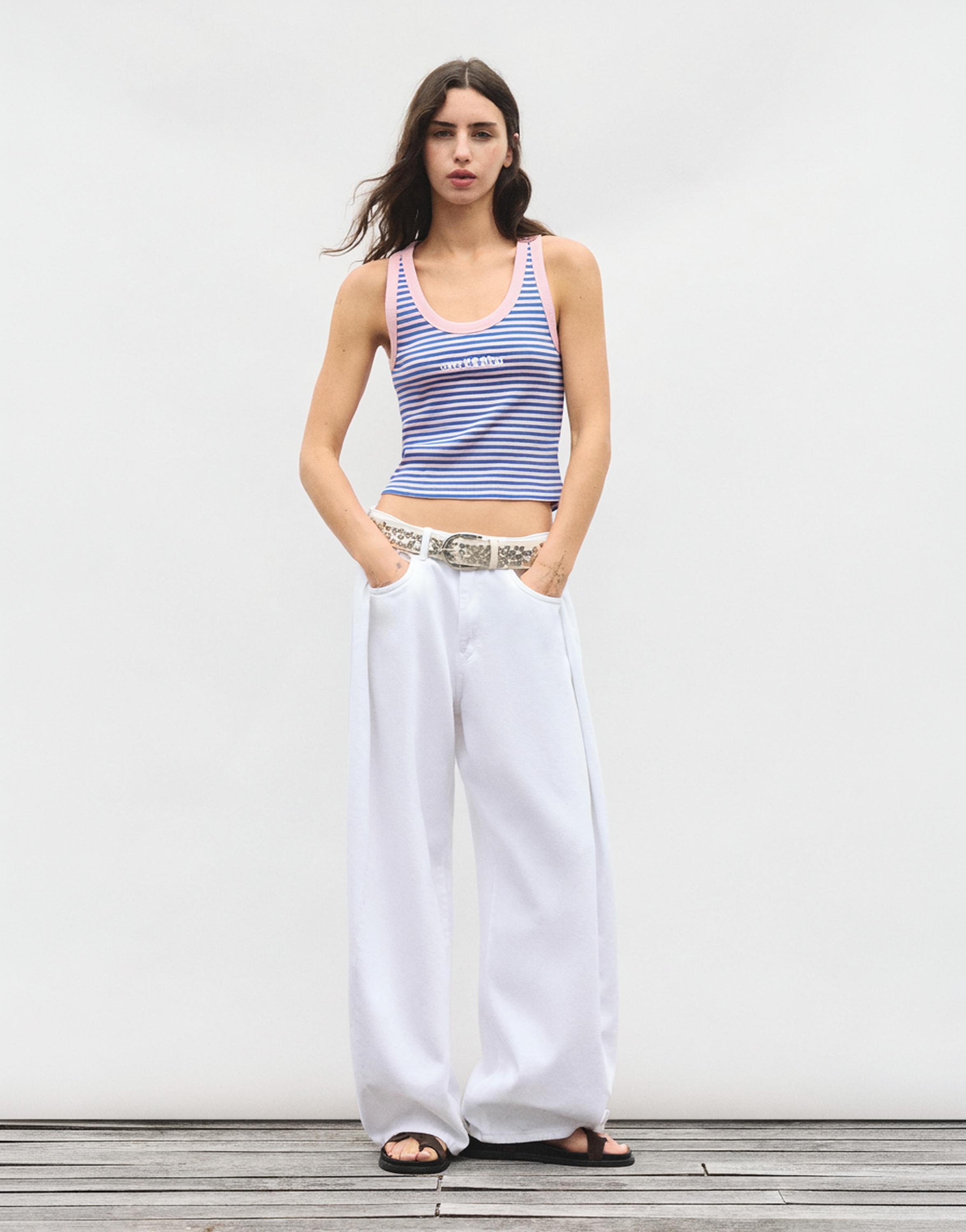 Striped tank top — Deep blue