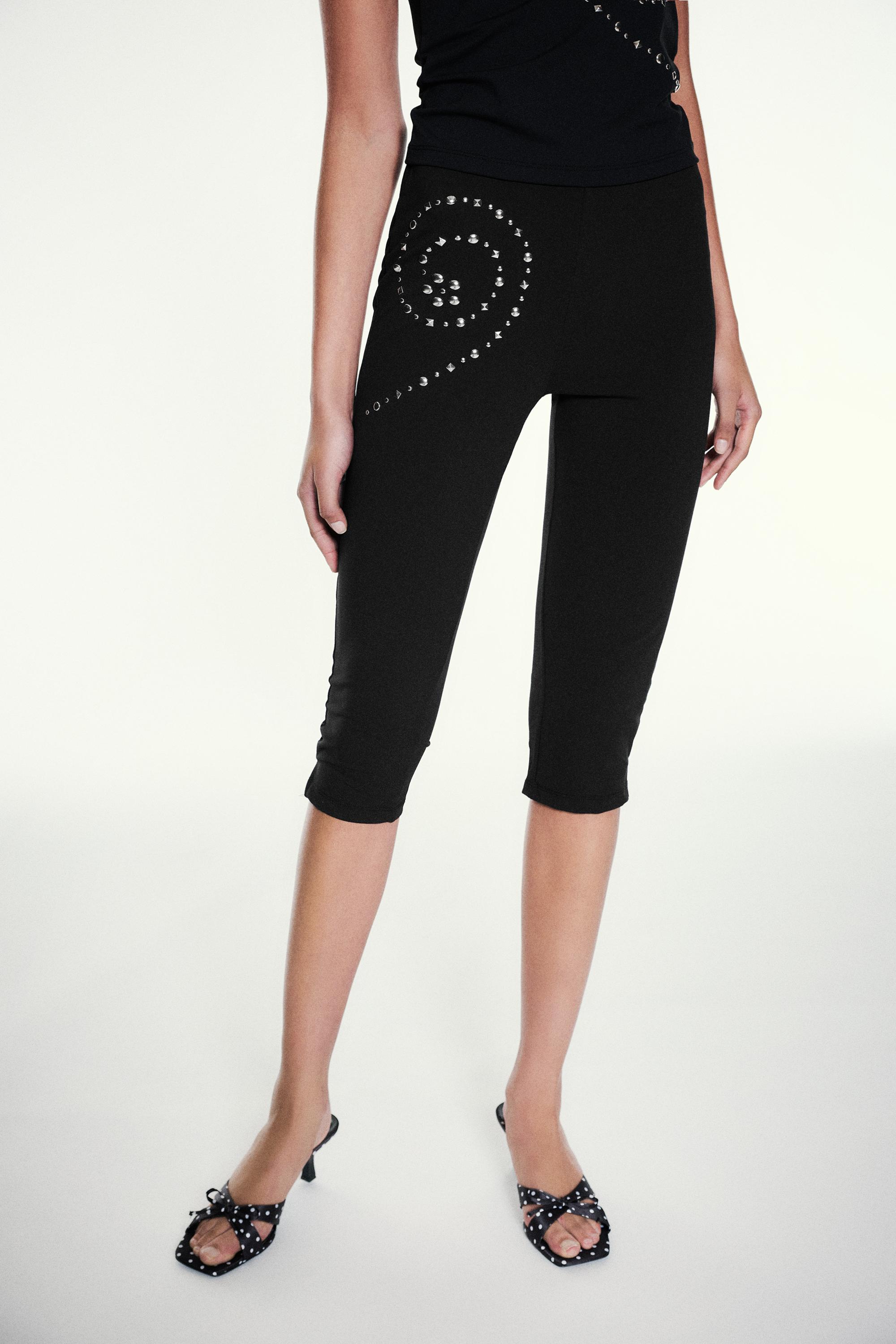 Studded capris — Black