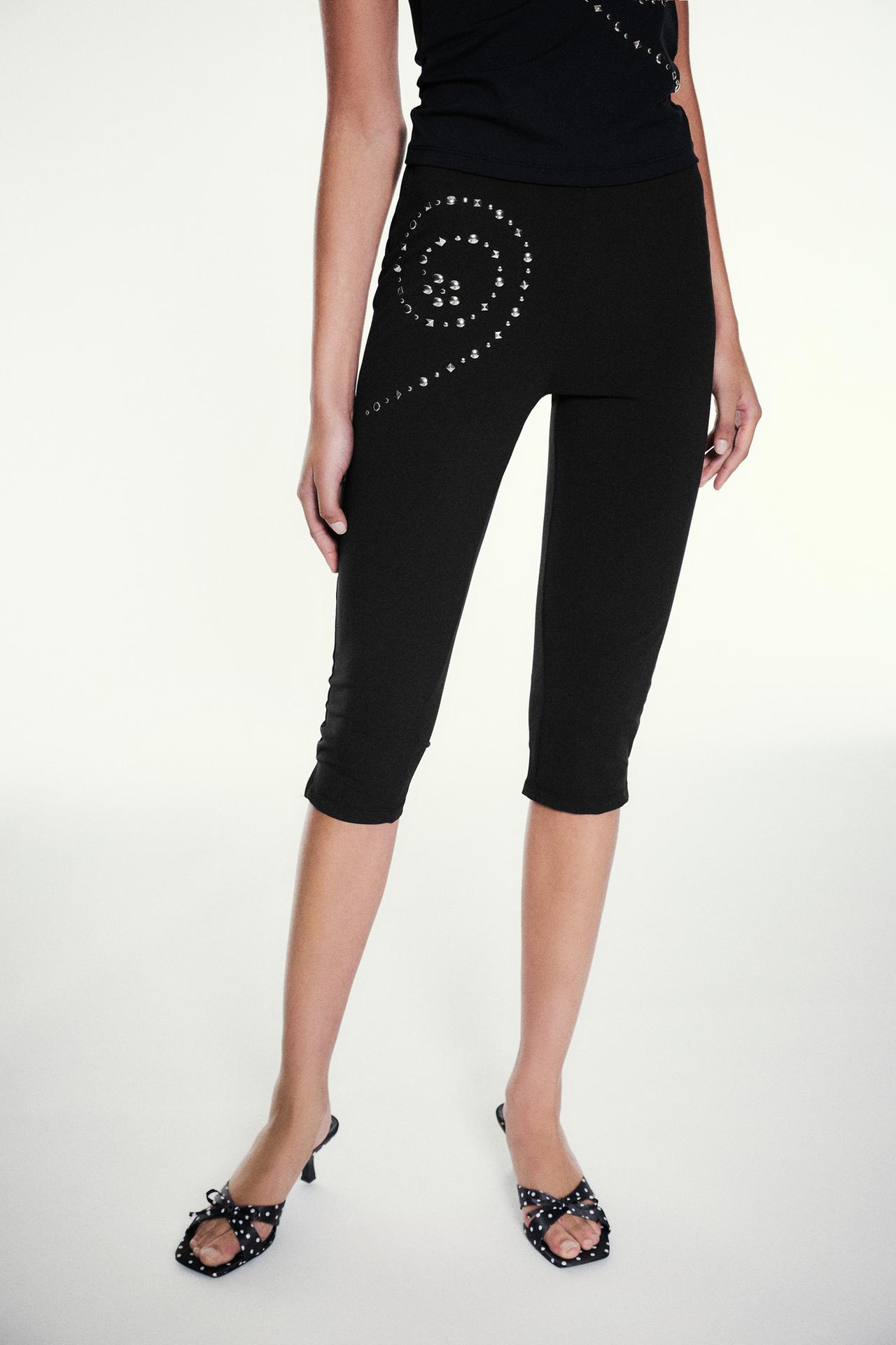 Studded capris — Black