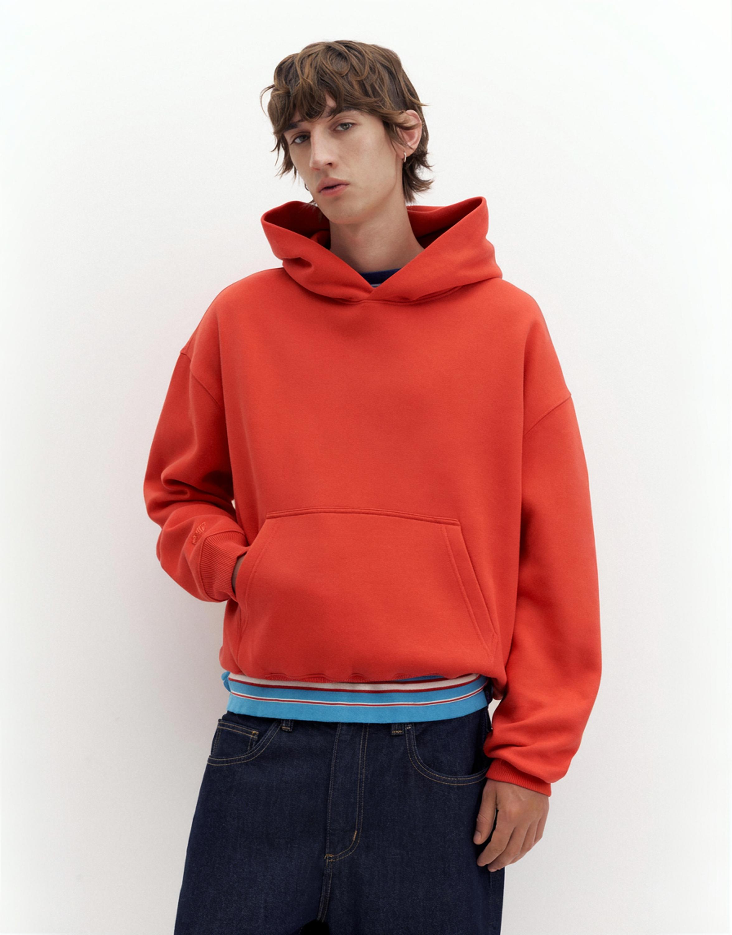 STWD boxy-fit logo hoodie — Red