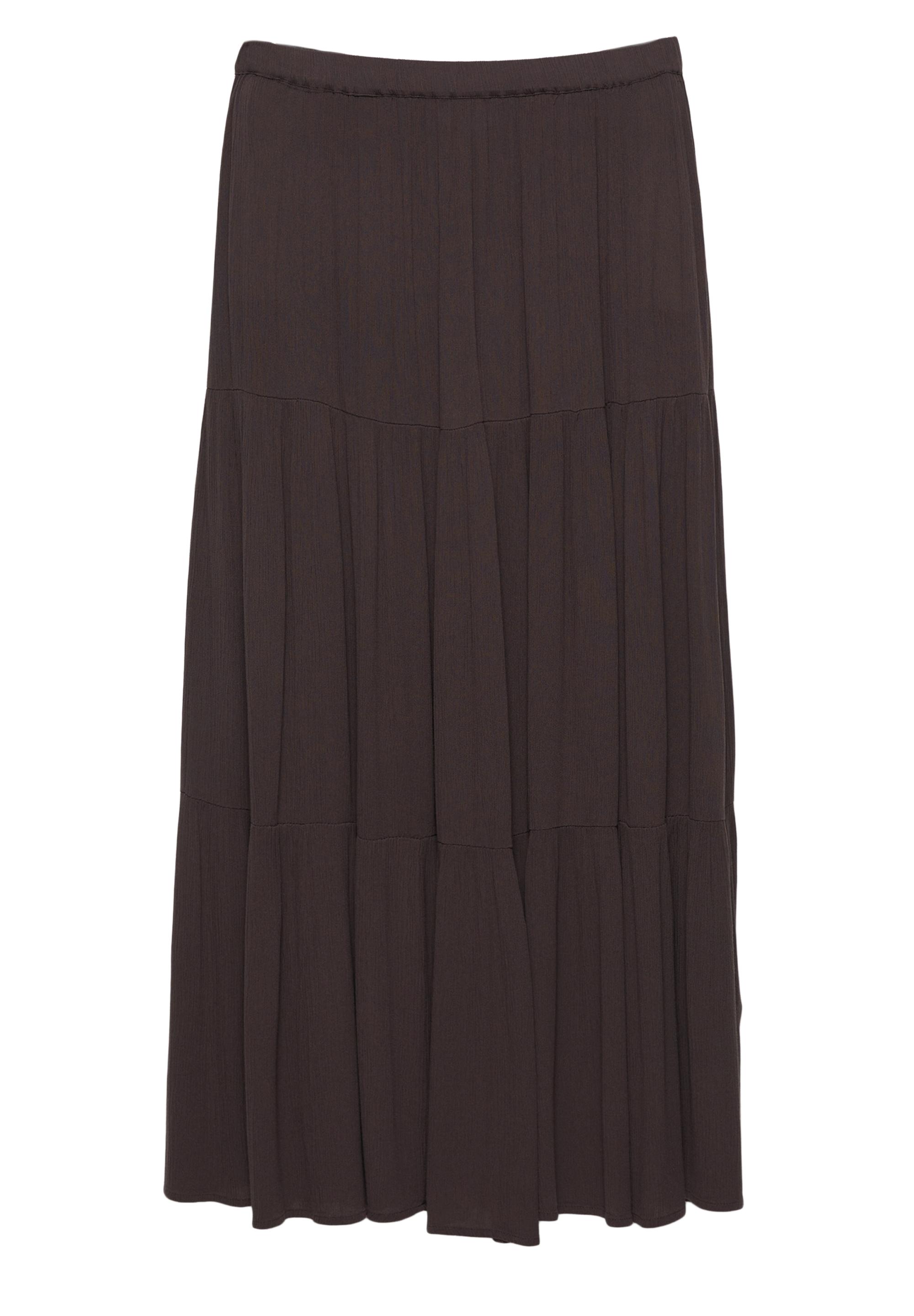 Flowy paneled midi skirt — Brown