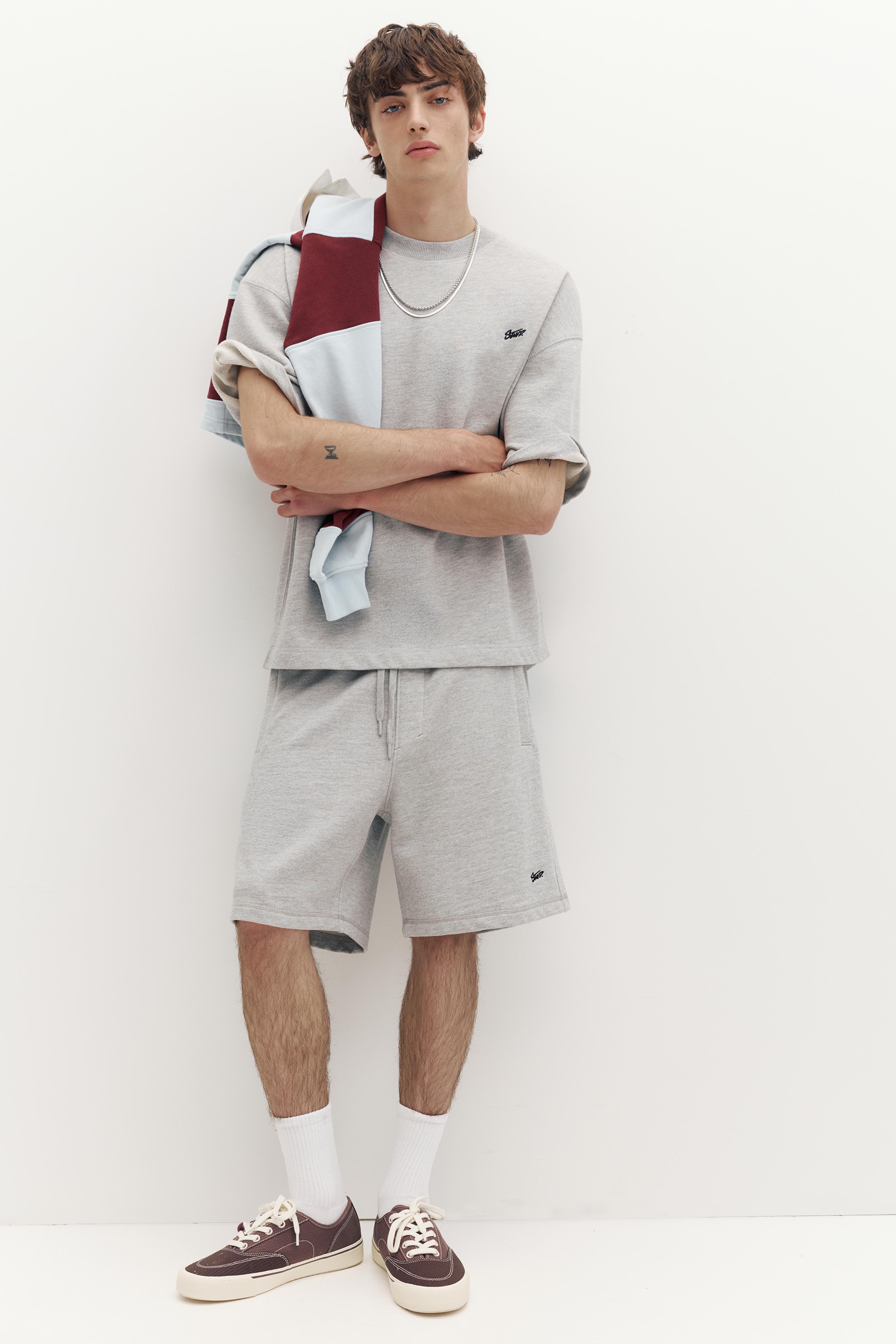 STWD jogger Bermuda shorts — Grey marl