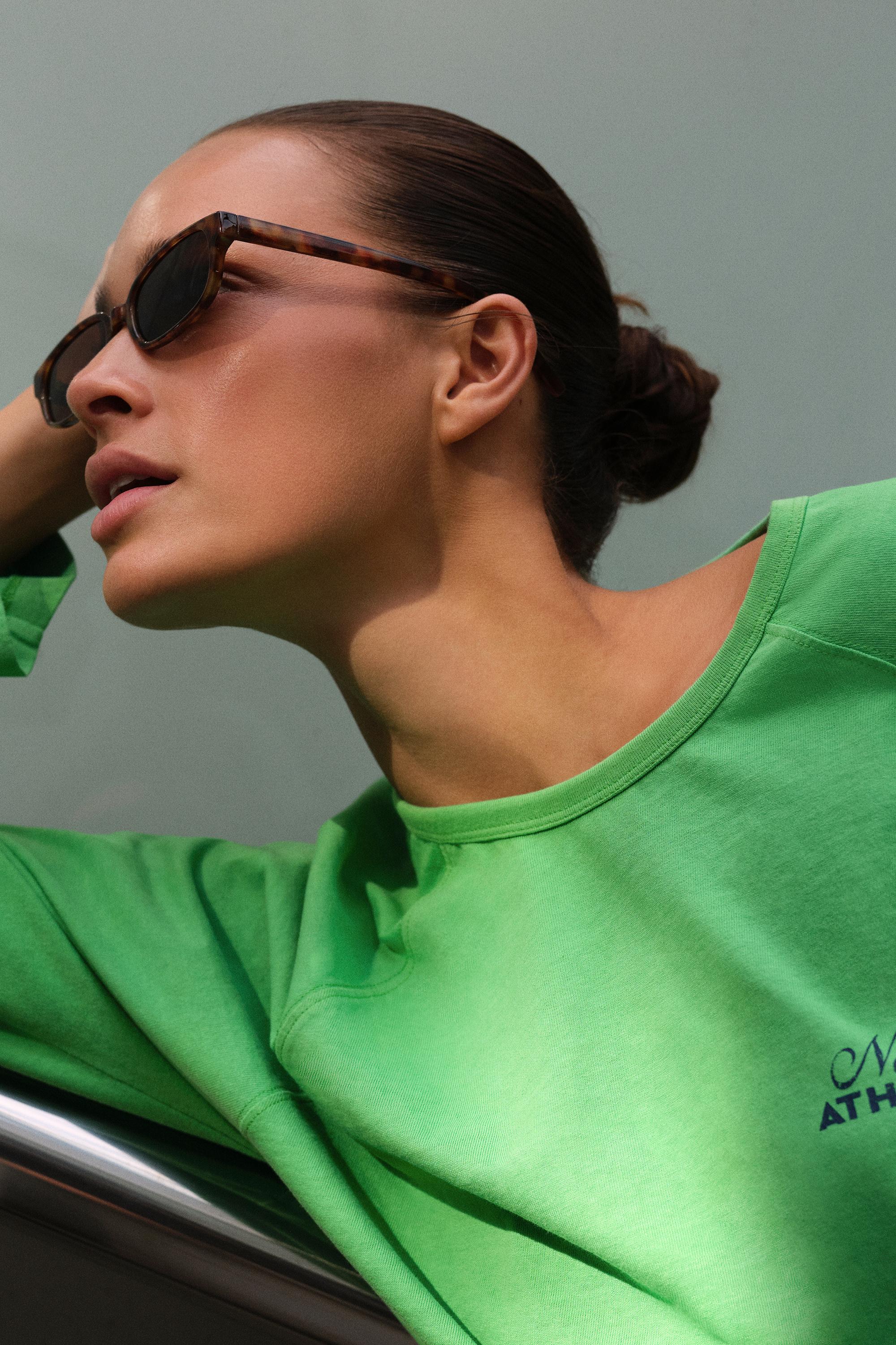 Raglan sleeve graphic T-shirt — Green