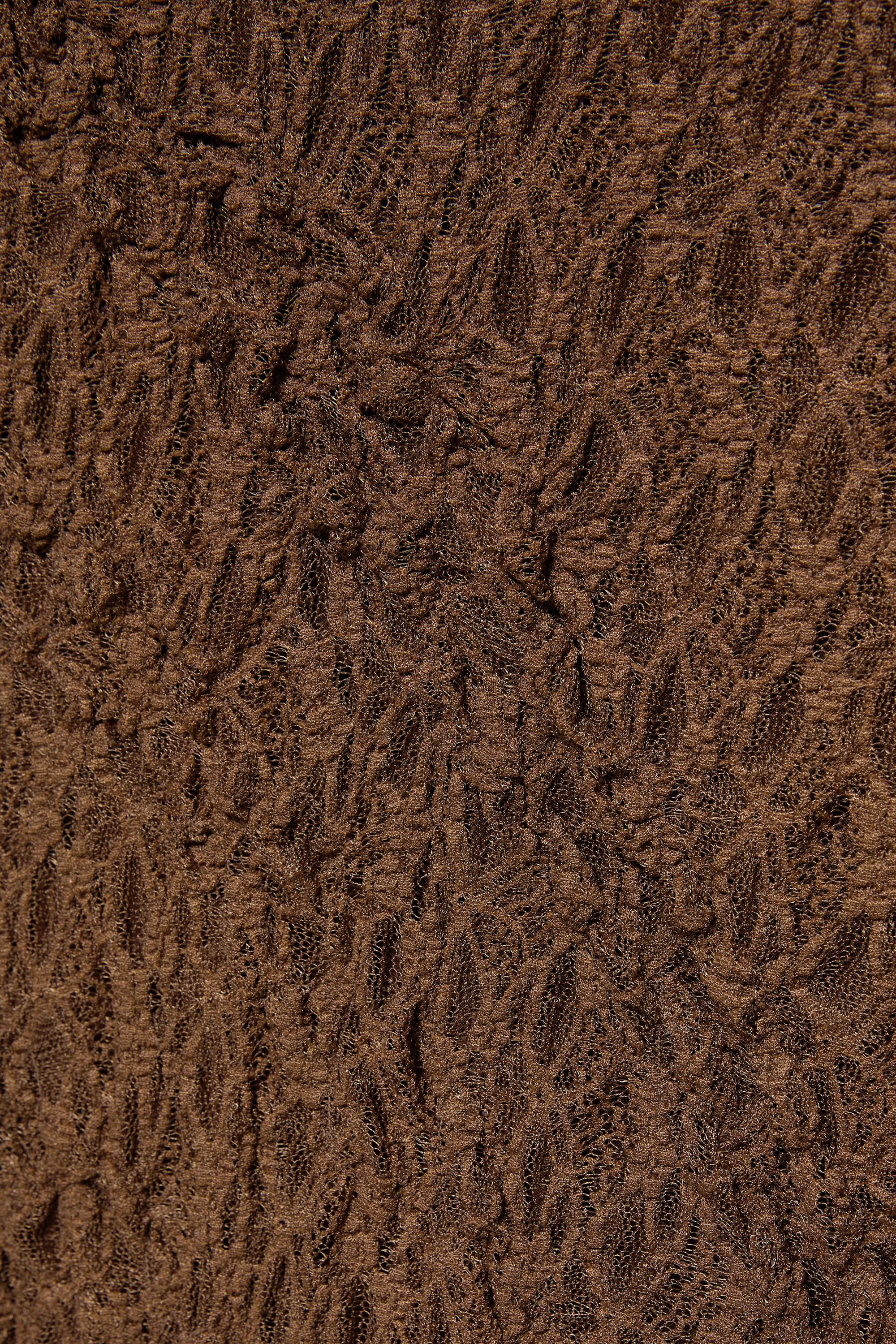 Fitted lace midi dress — Brown