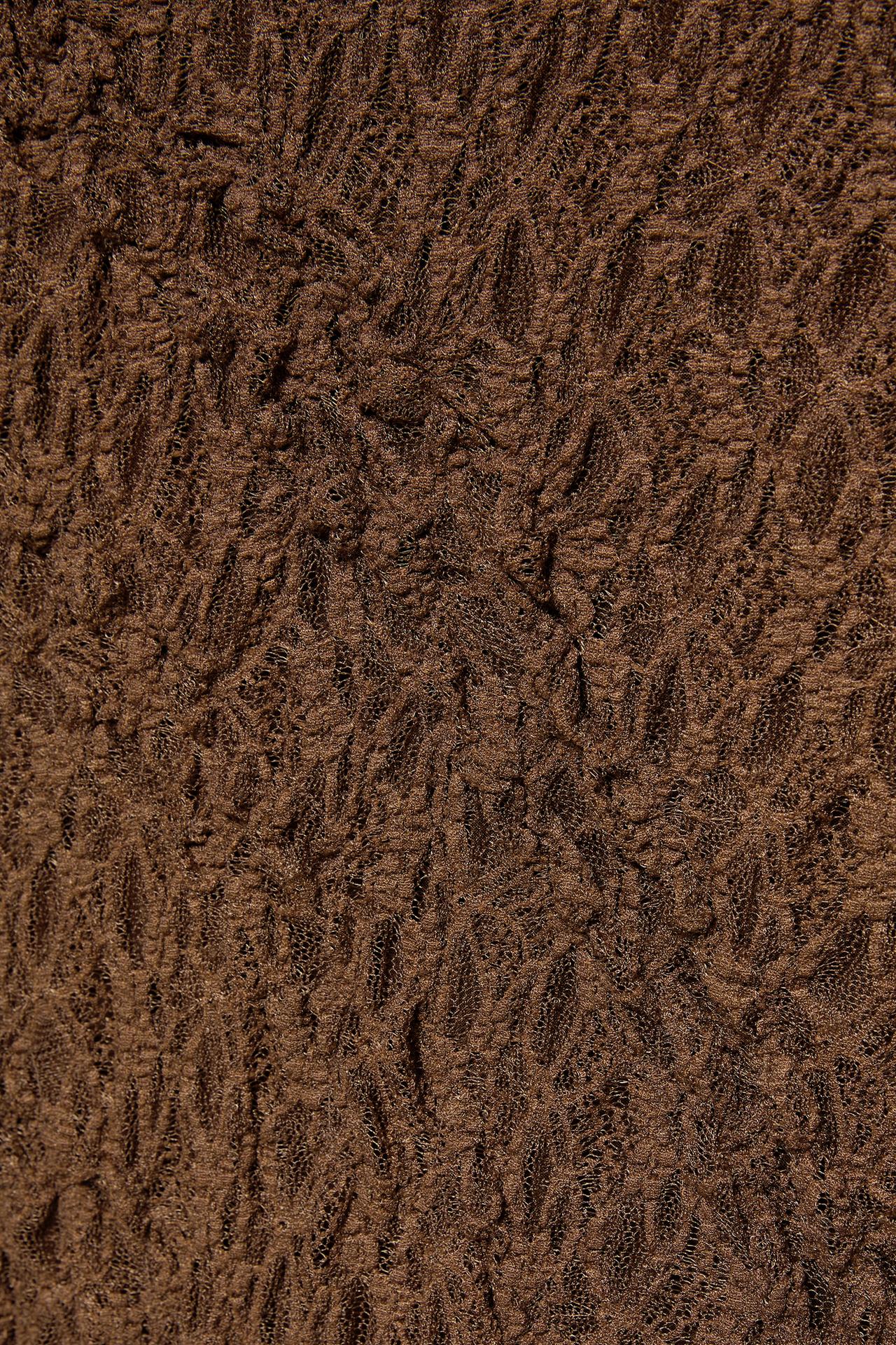 Fitted lace midi dress — Brown