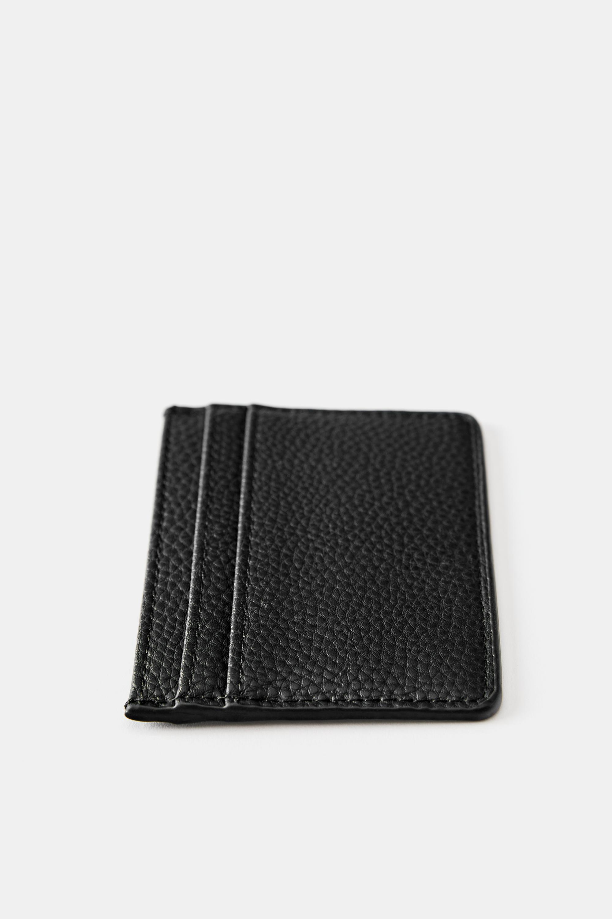 Textured card holder — Black