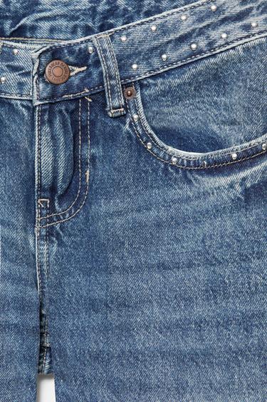 Low-rise straight jeans with studs — Medium blue 8