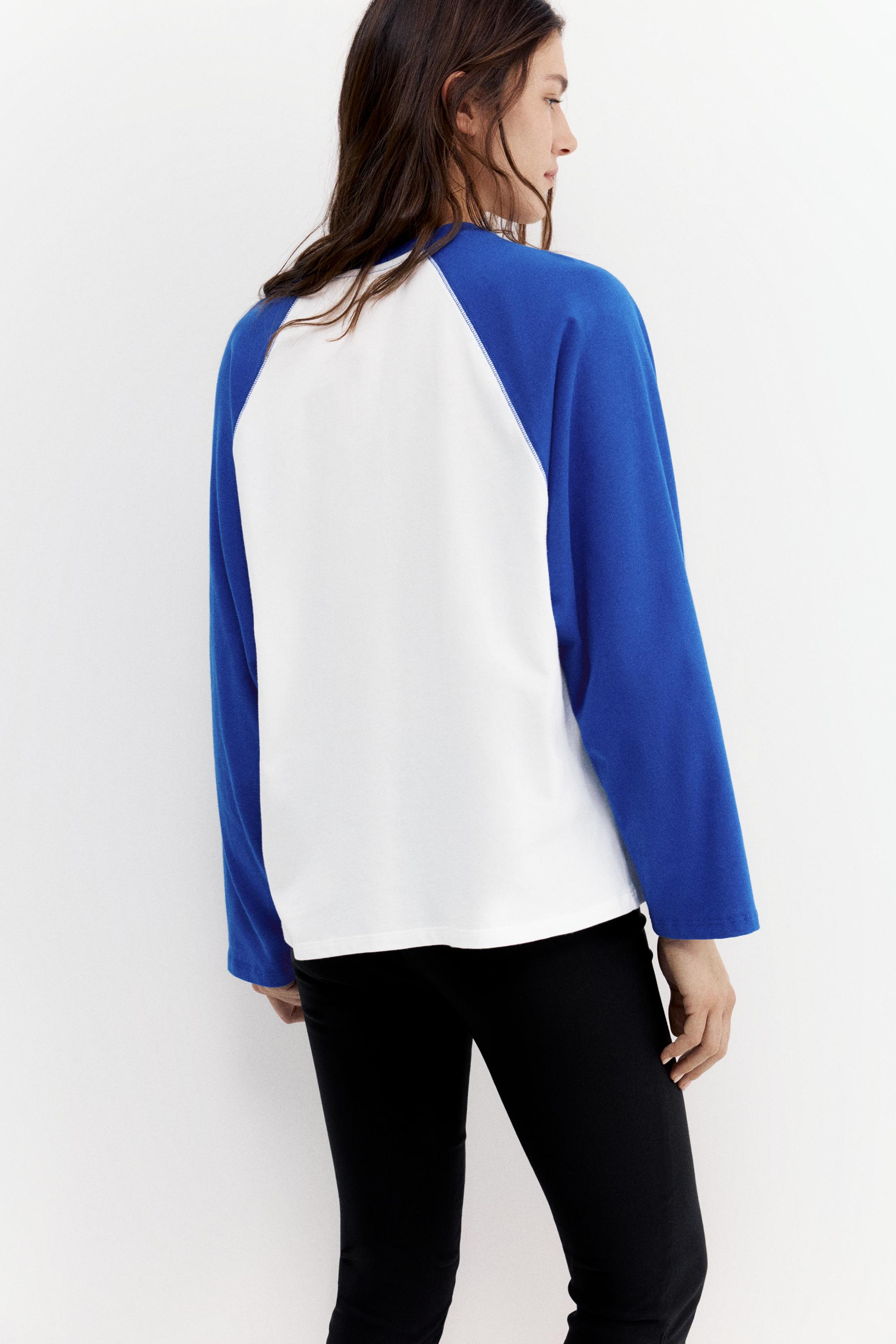 Grafik baskılı reglan kollu t-shirt - Görsel 11