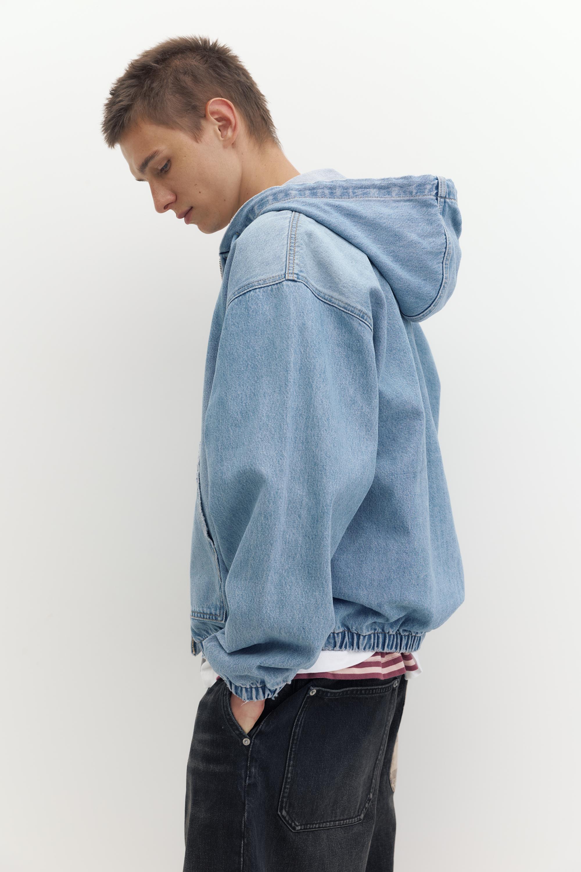 STWD zip-up hooded jacket — Medium blue