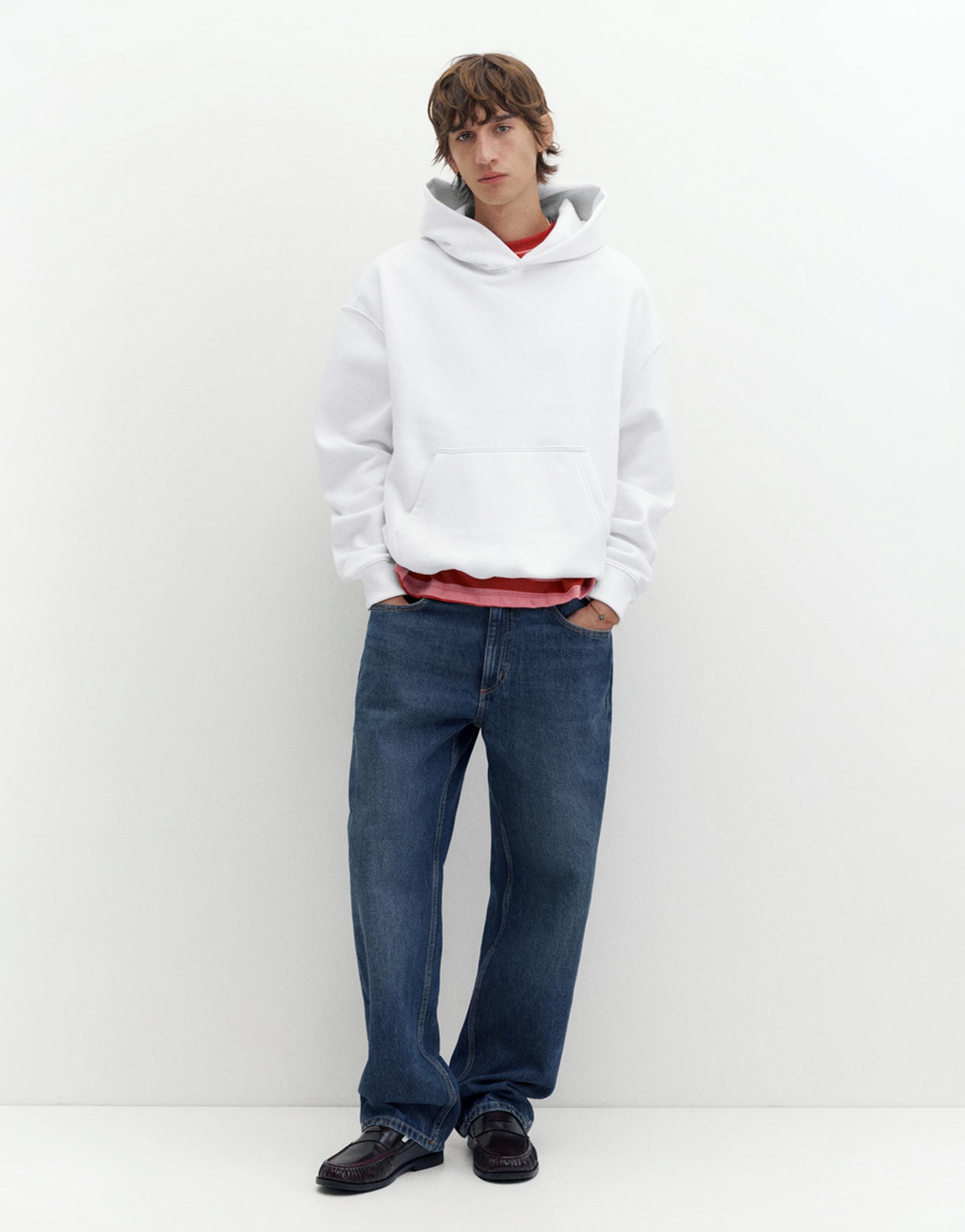 STWD boxy-fit logo hoodie — Off white