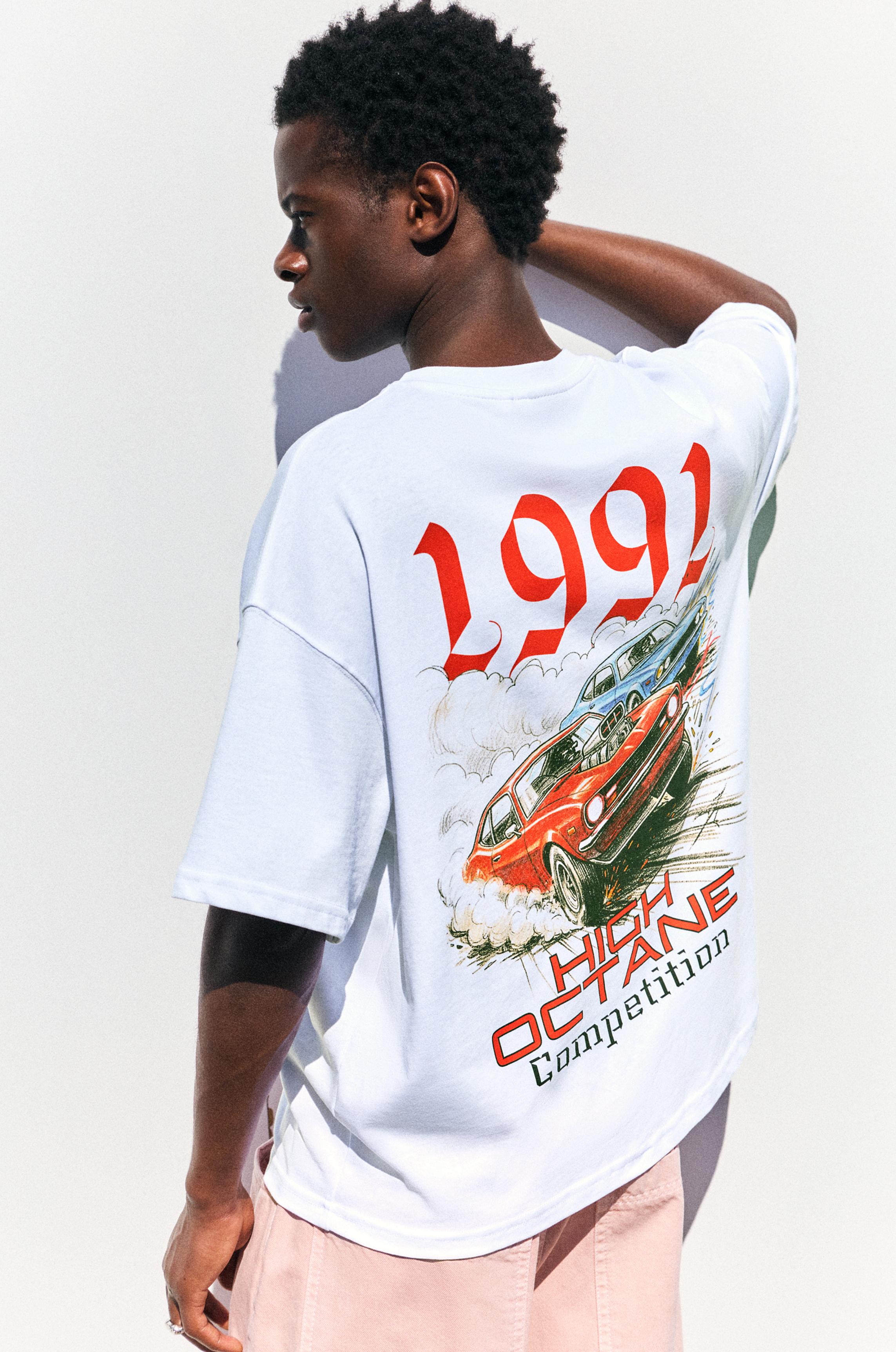 Araba grafik baskılı t-shirt - Görsel 16