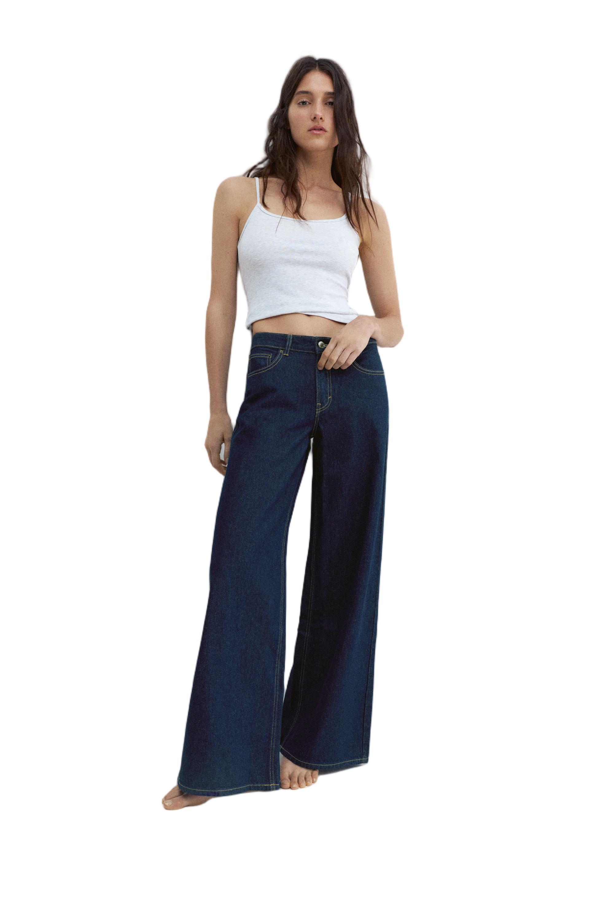 Low-rise wide-leg jeans — Dark blue