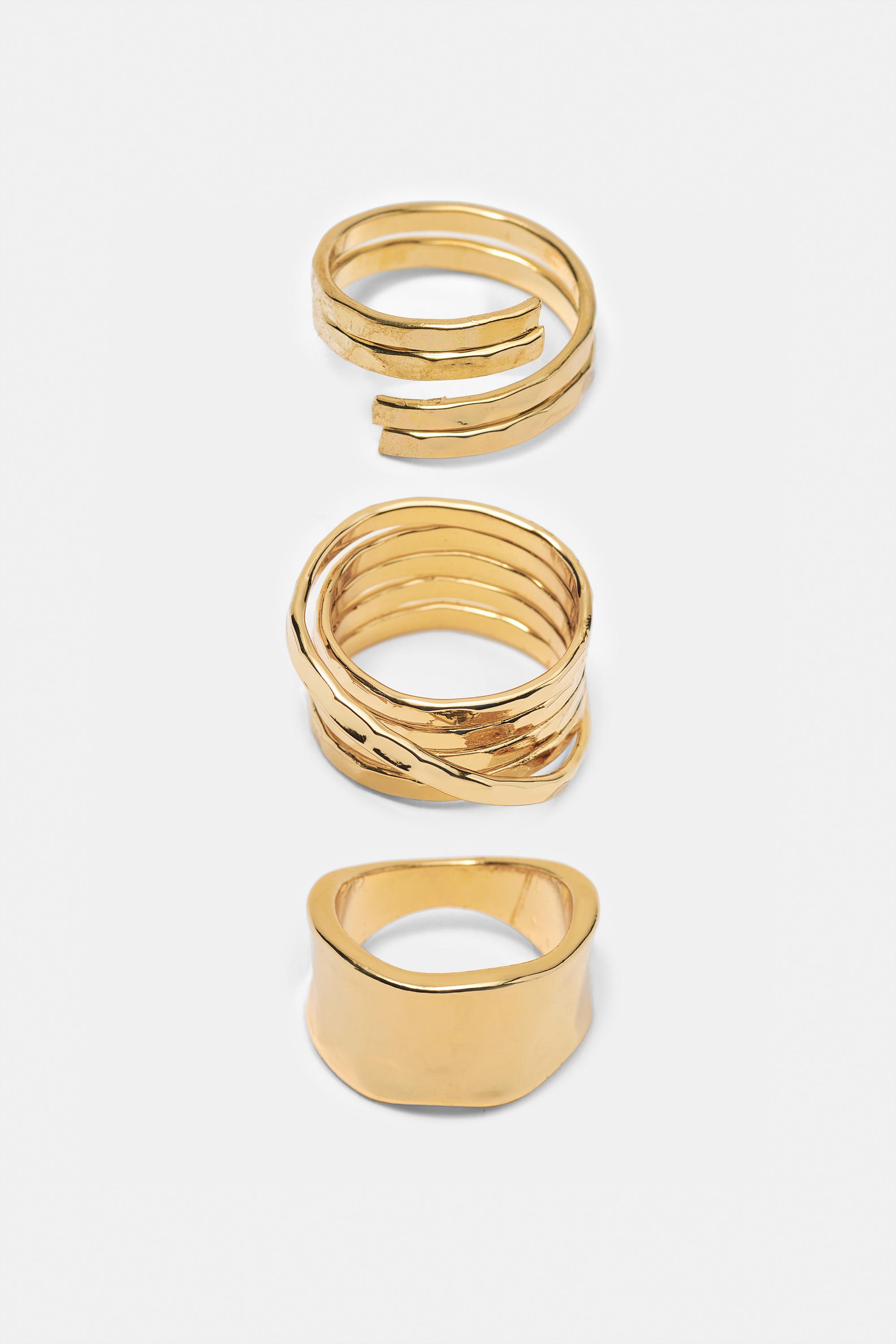 3-pack of rings — Gold