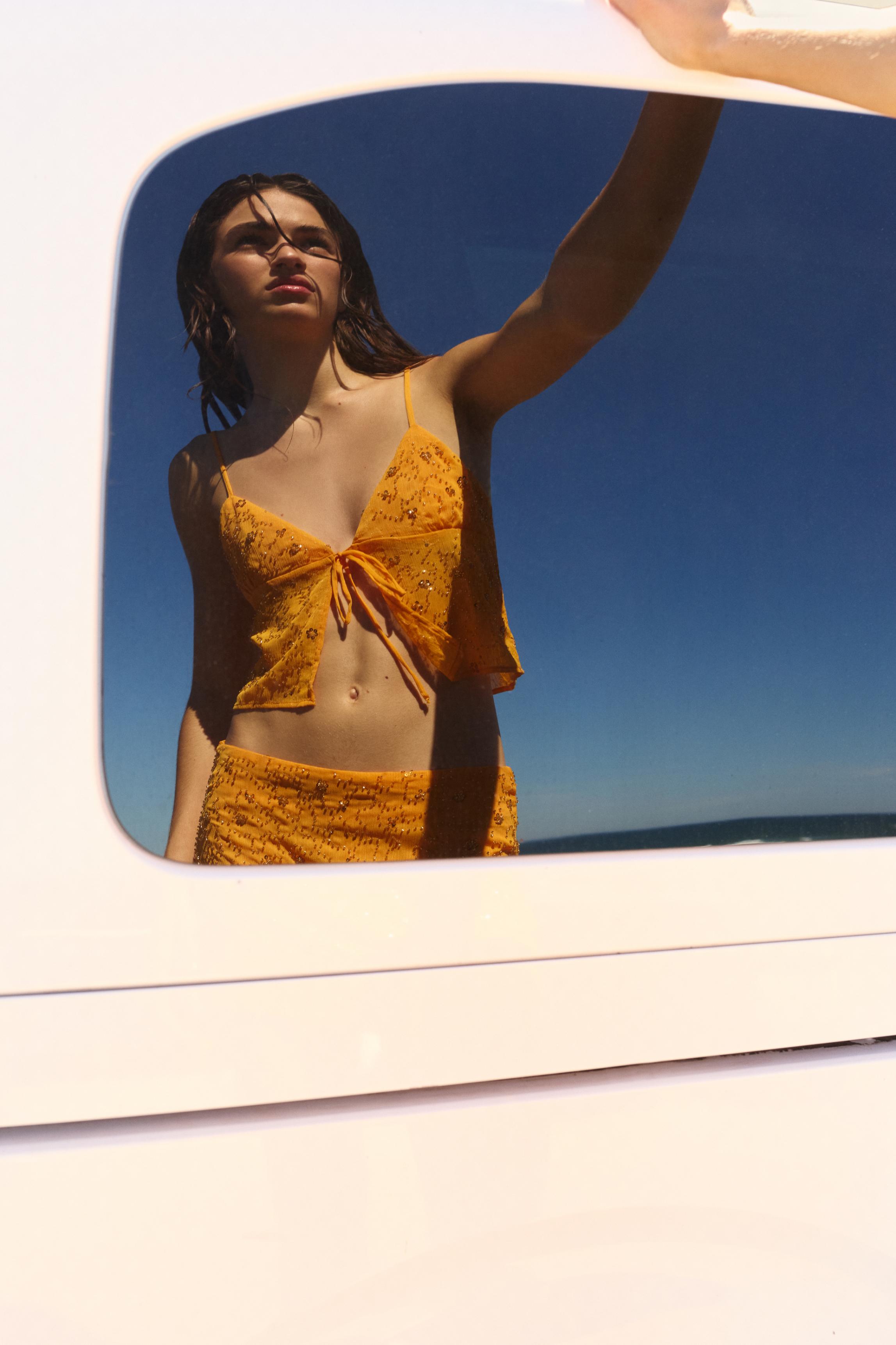 Orange sequin camisole — Orange