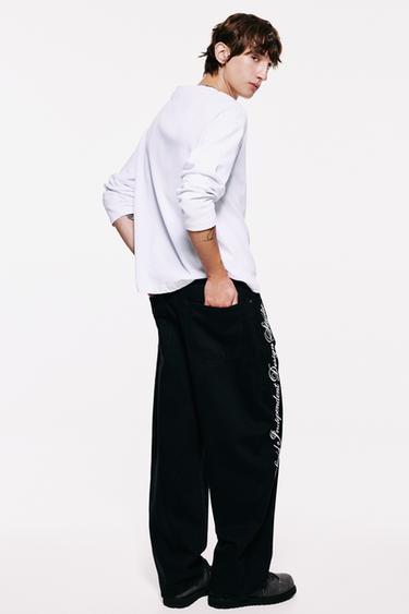 Baggy relaxed fit graphic jeans — Faded black 3
