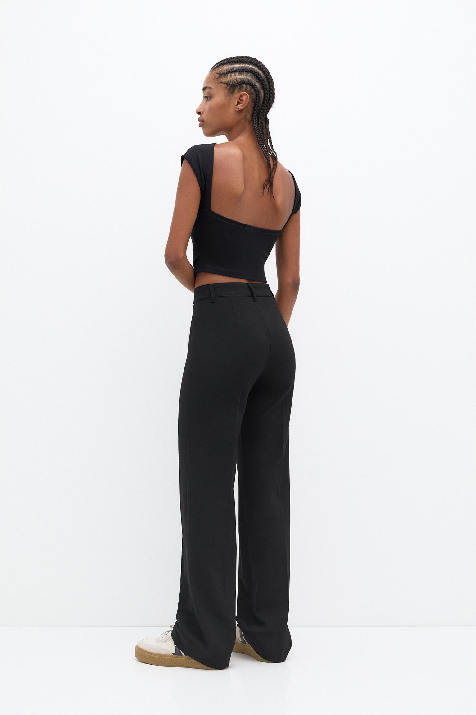 Smart trousers with seam detail — Black