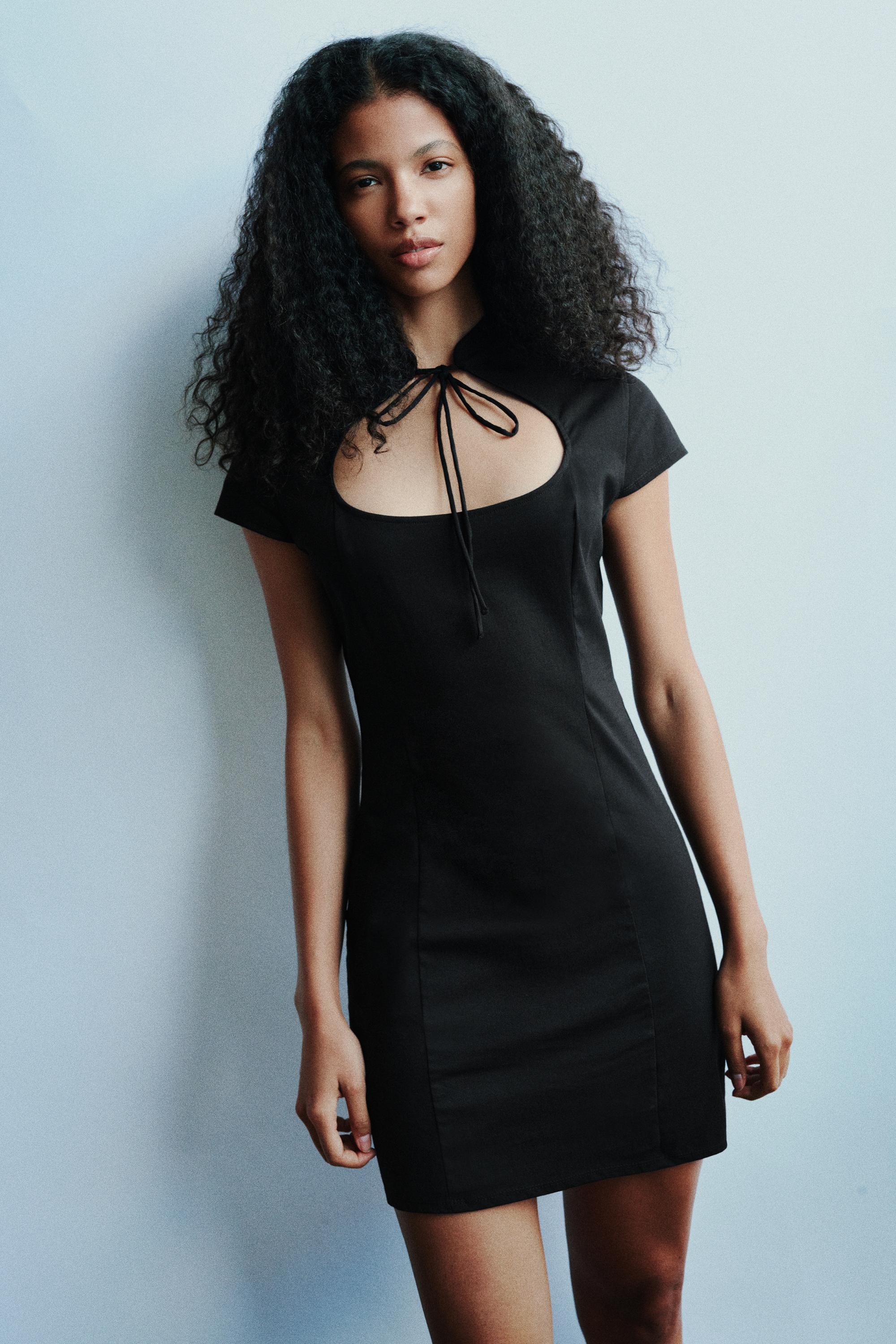 Short bow dress — Black