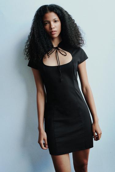 Short bow dress — Black 1