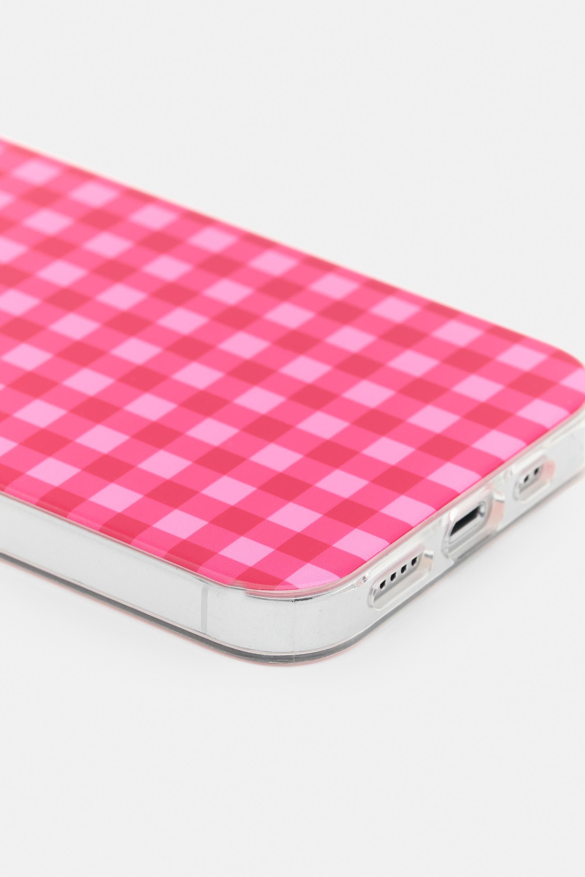 Gingham iPhone case — Fuchsia