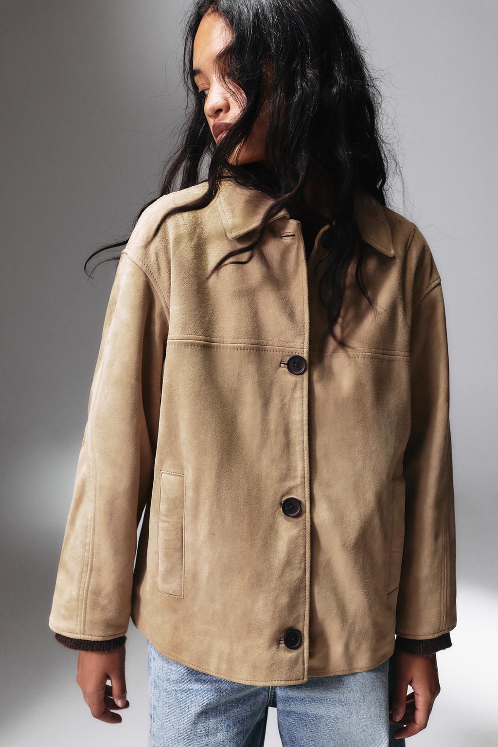 Veste 100% cuir daim pull&bear - Main Image