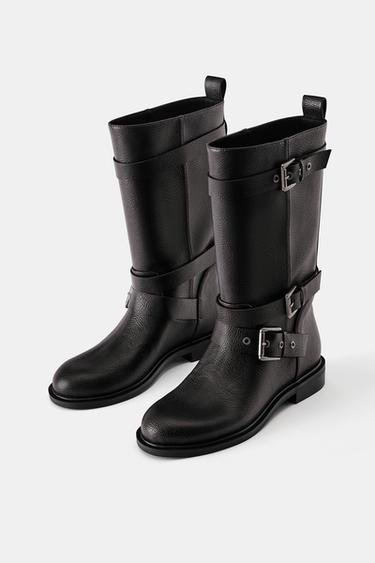 Flat biker boots — Brown 3