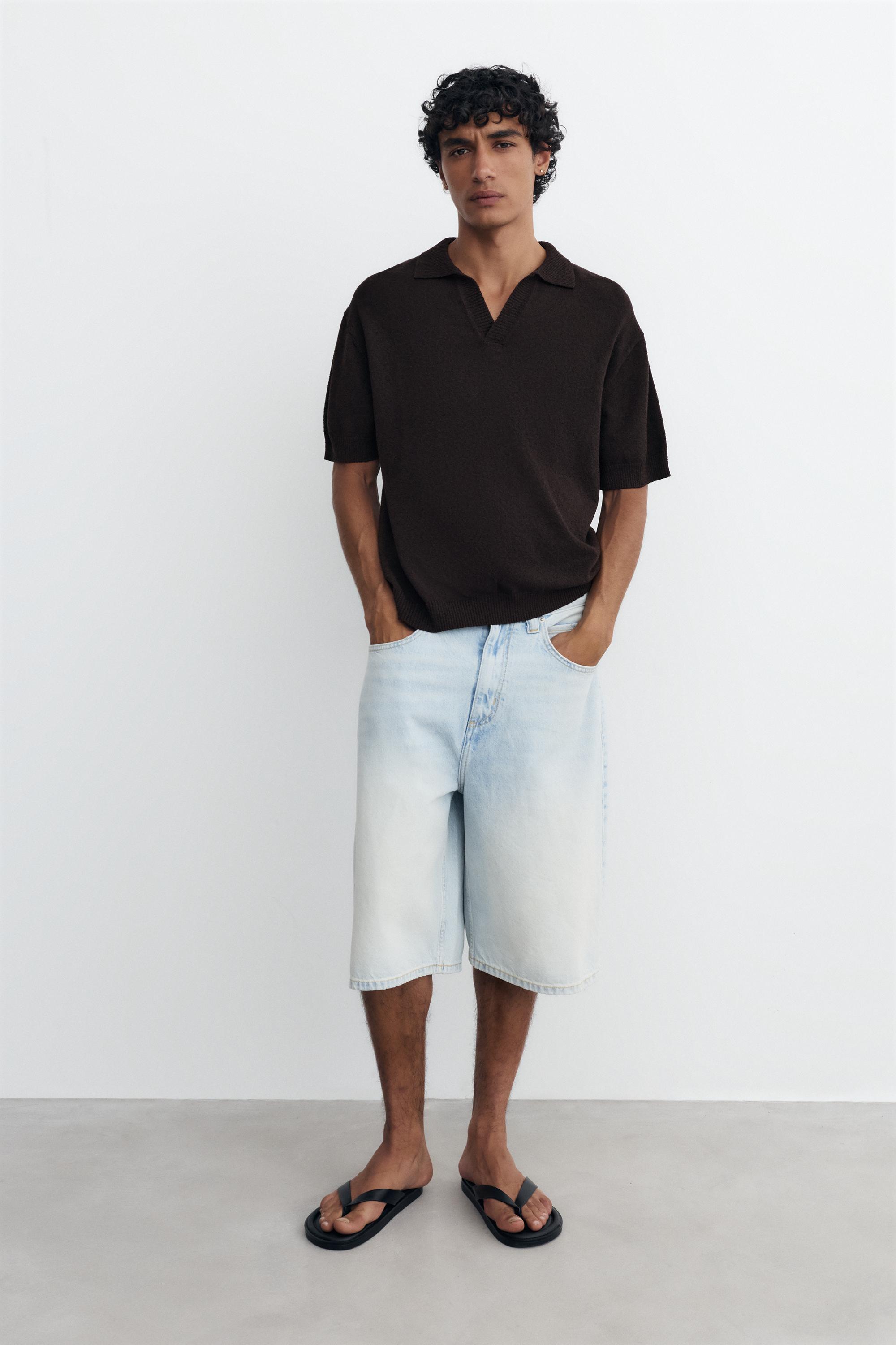 Havlu dokulu polo t-shirt - Görsel 12