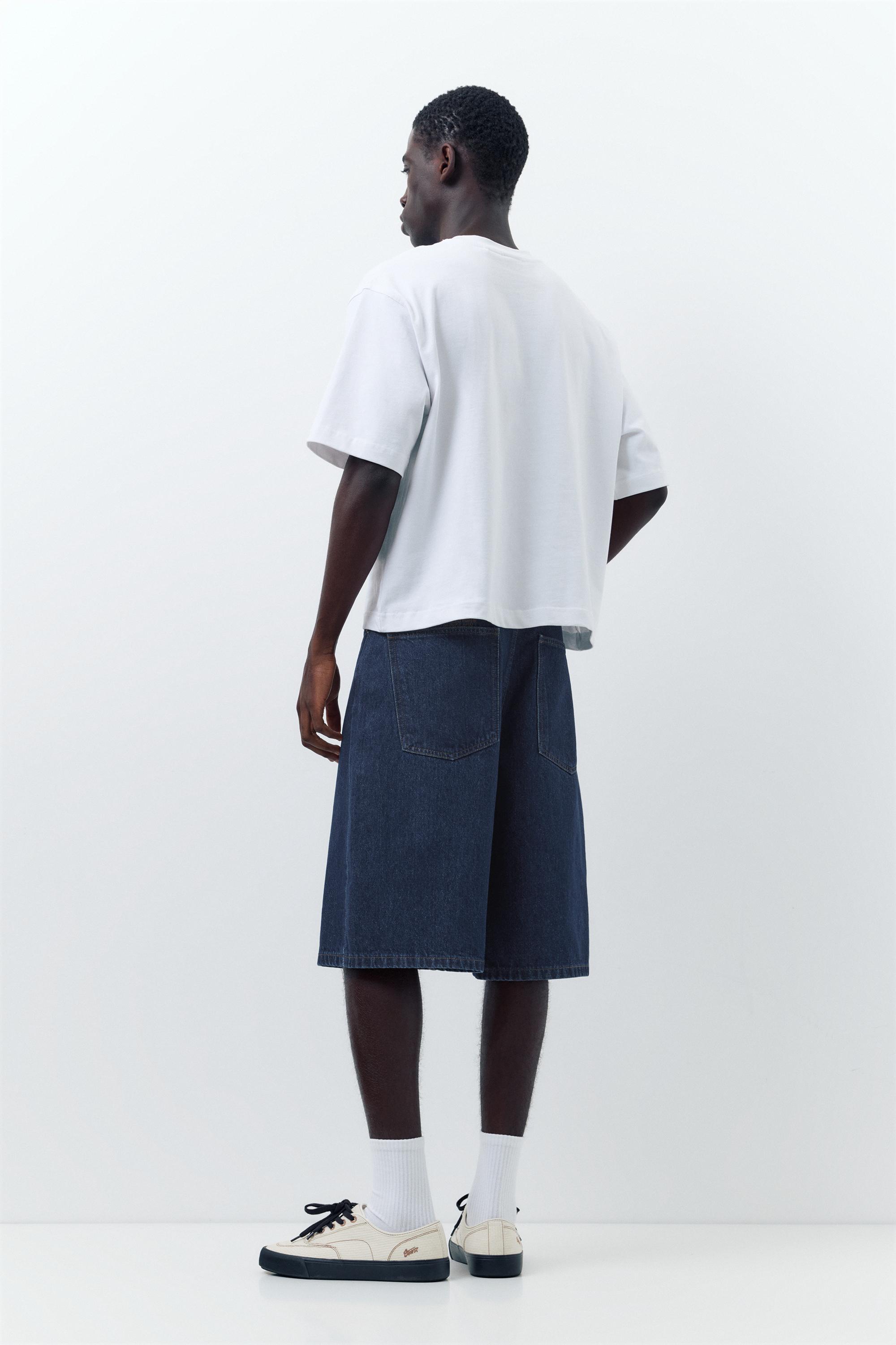 Skater denim Bermuda shorts — Navy