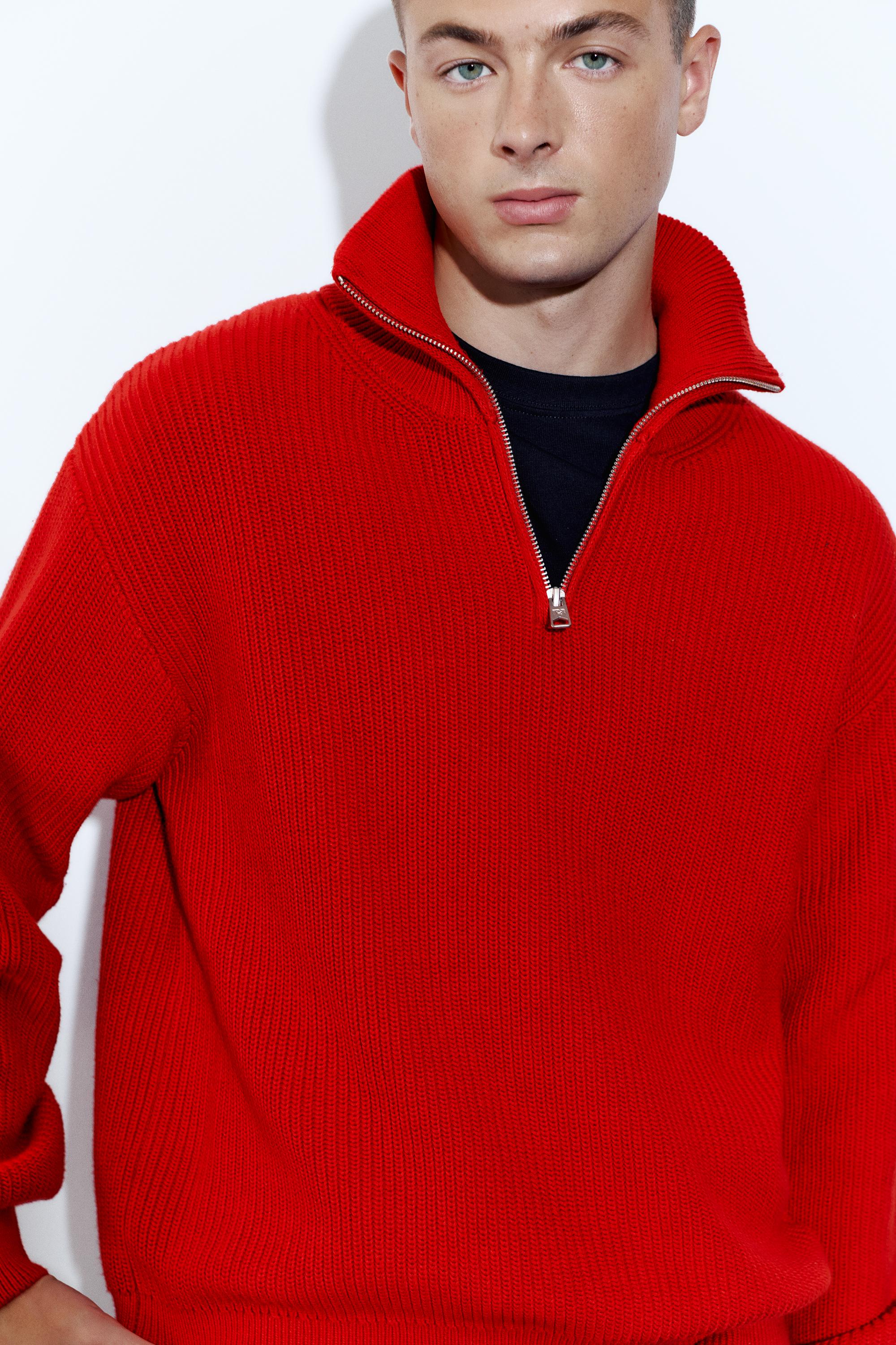 Pull&Bear Fermuarlı triko kazak görsel 2