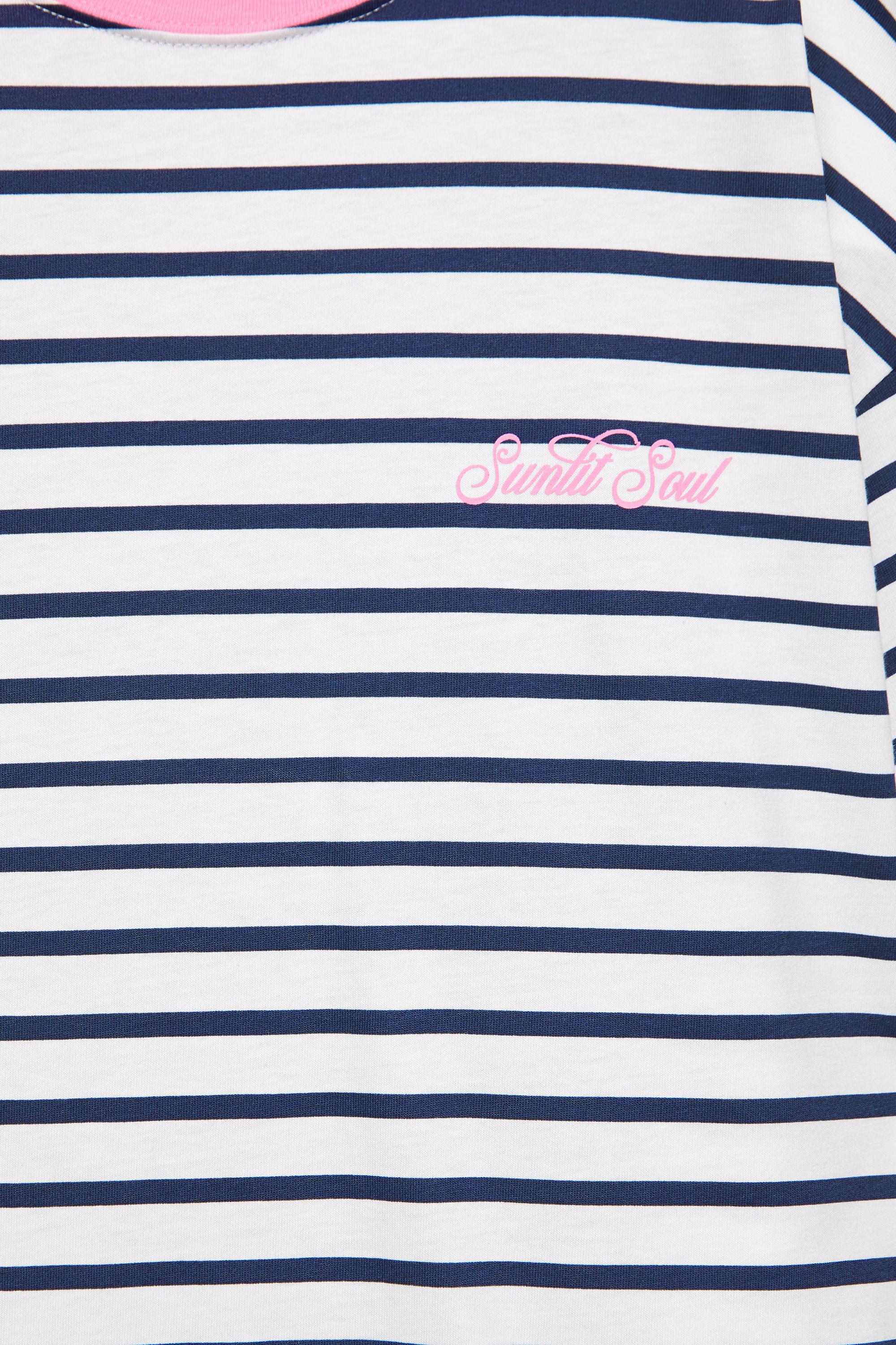 Oversize striped T-shirt — Navy