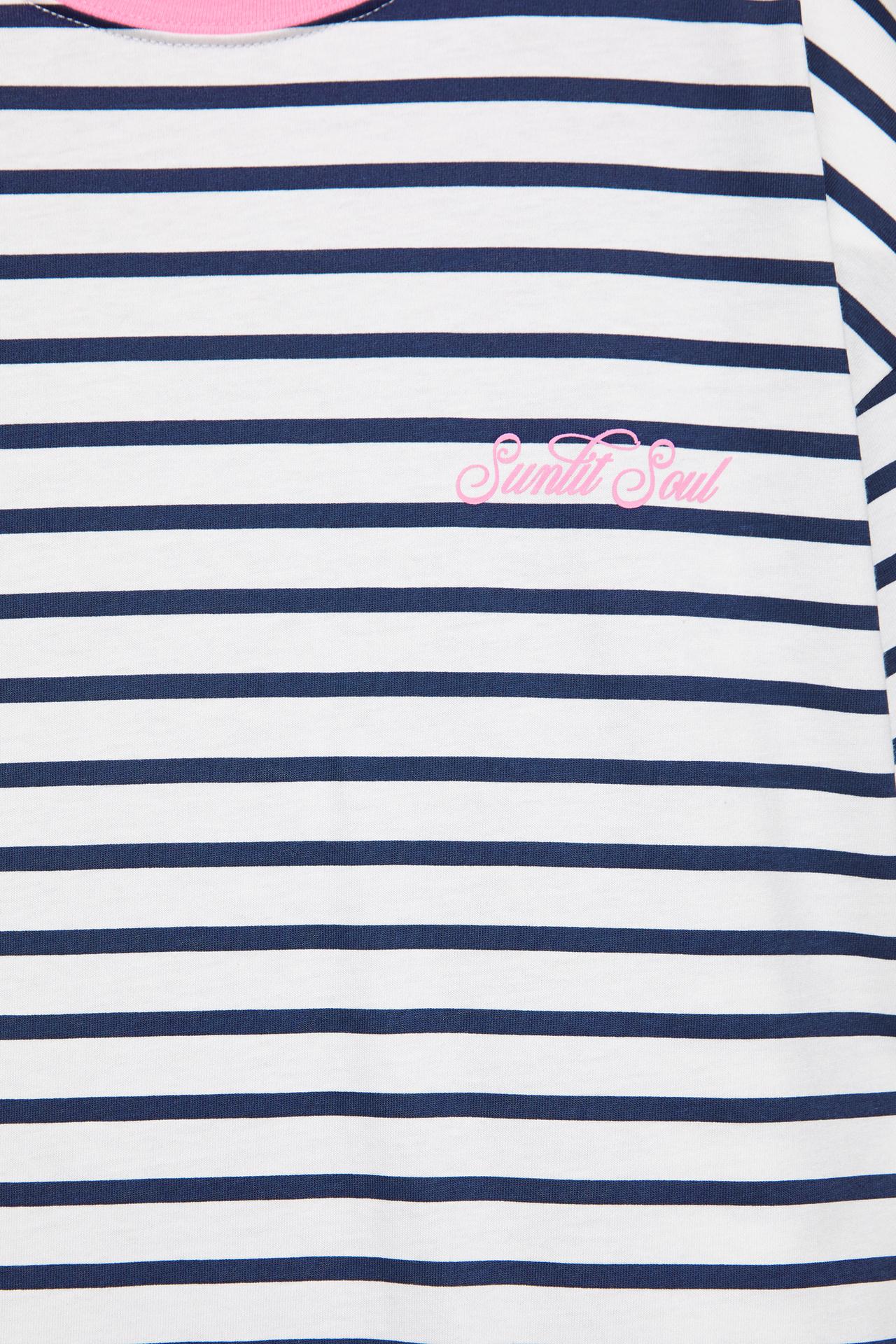 Oversize striped T-shirt — Navy