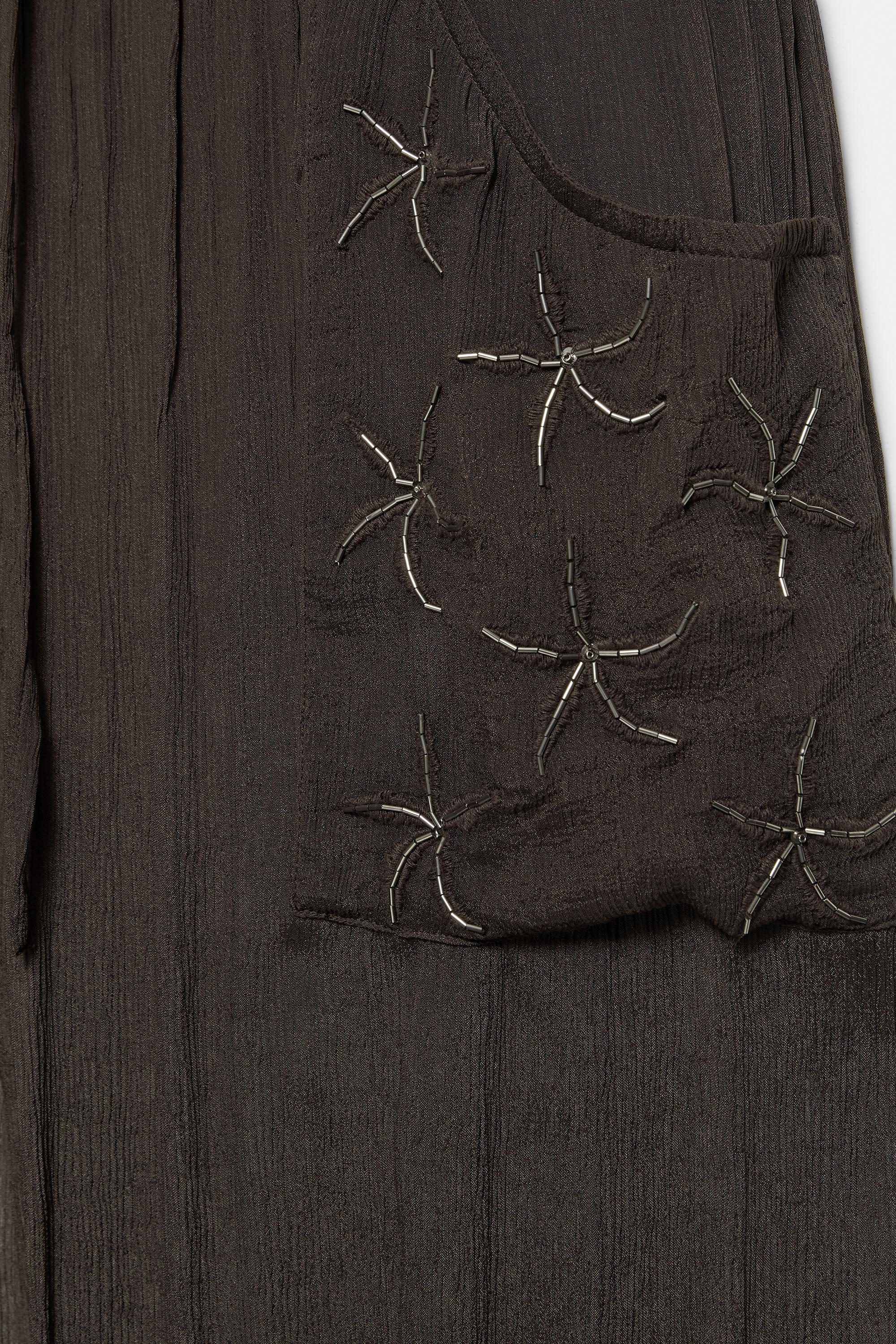 Beaded sarouel trousers — Brown