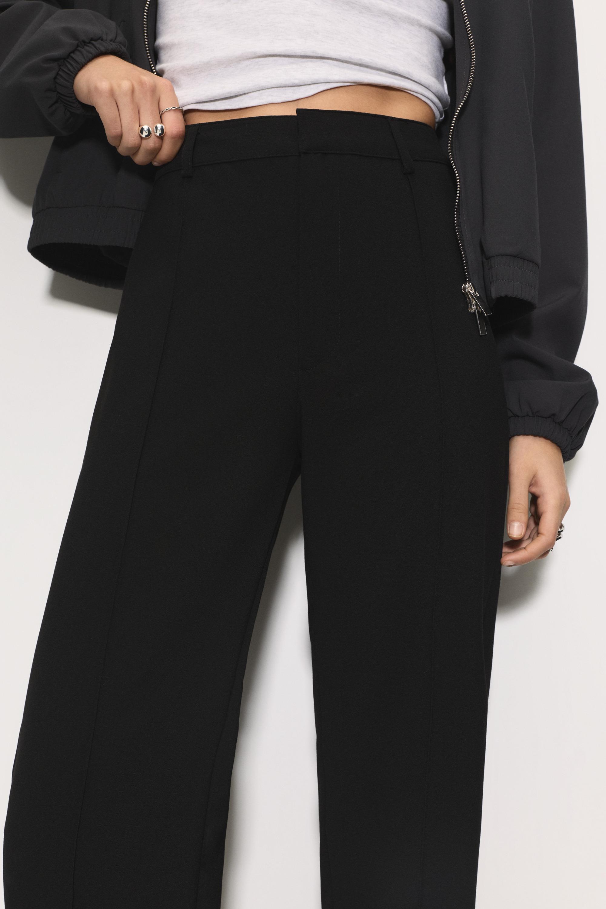 Smart trousers with seam detail — Black