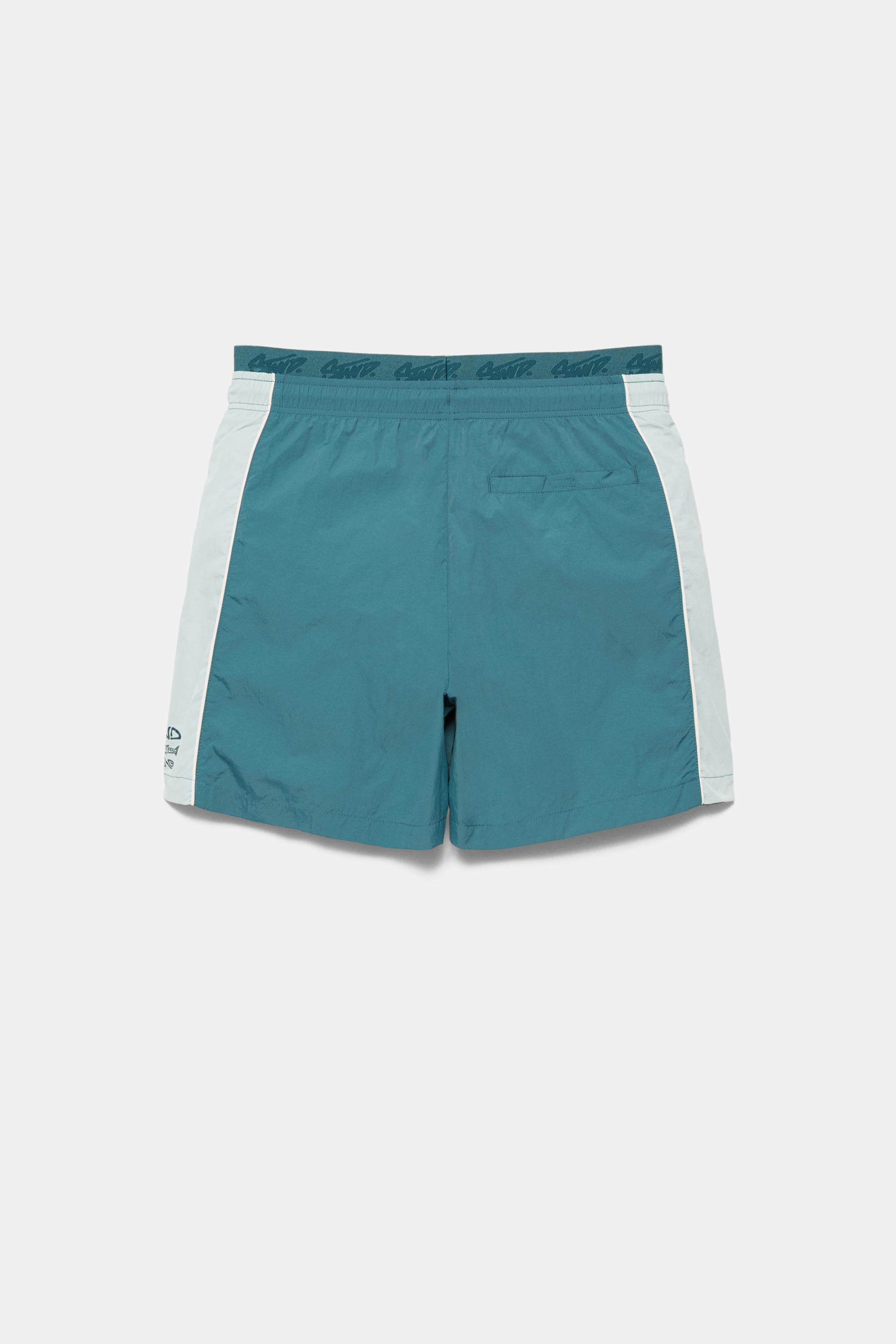 Panelled swimming trunks — Green