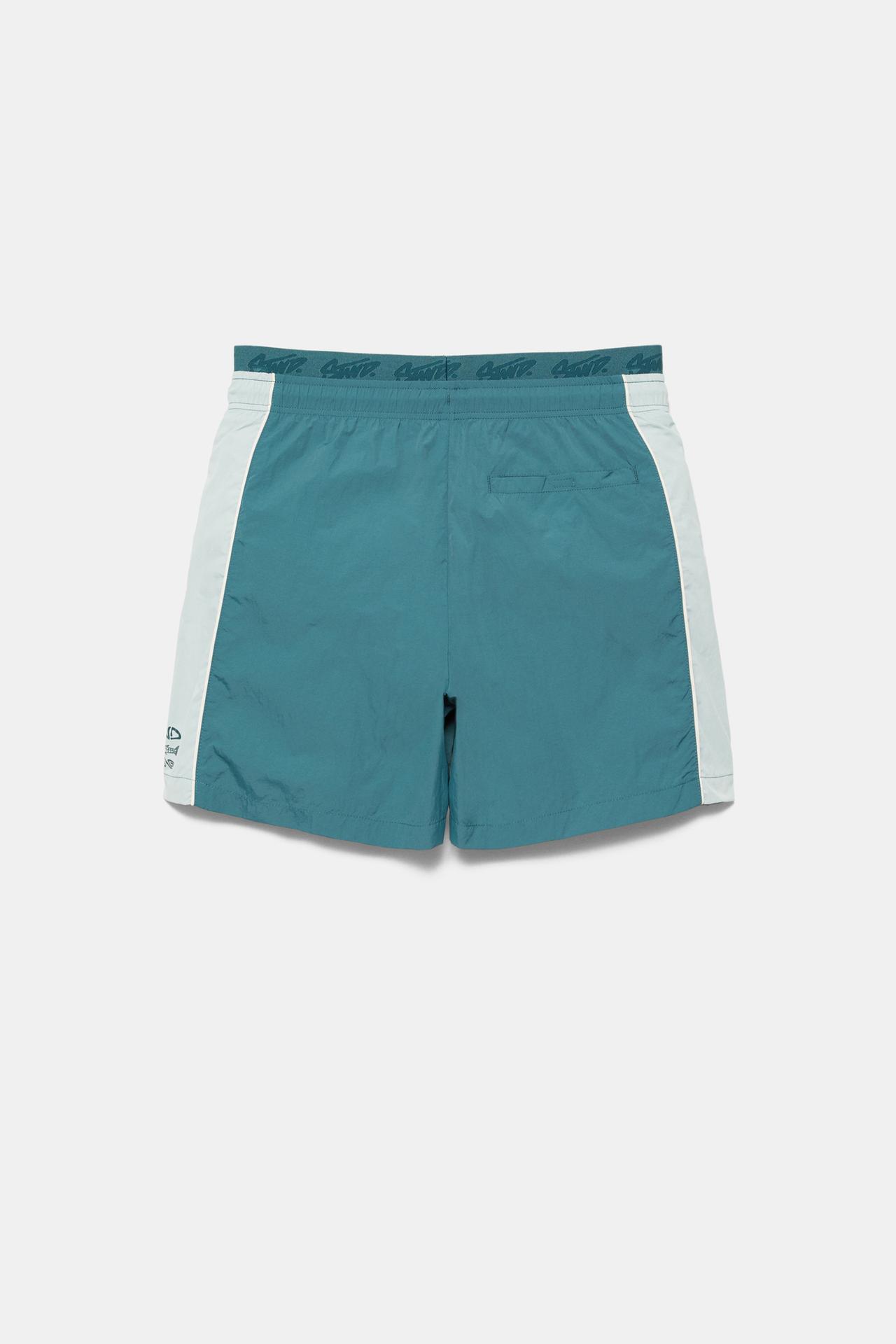 Panelled swimming trunks — Green