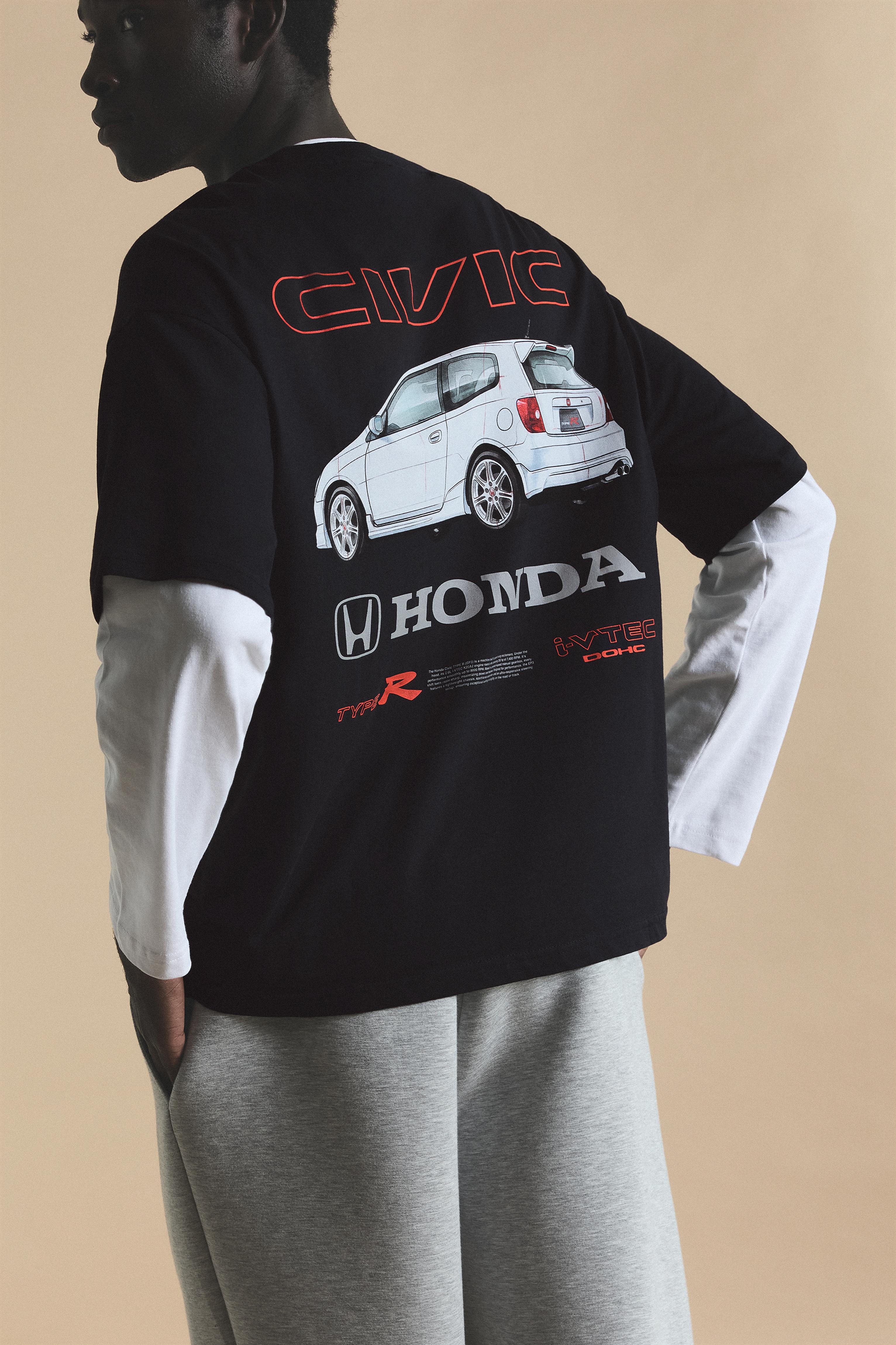 Honda Civic Graphic T-shirt — Anthracite grey