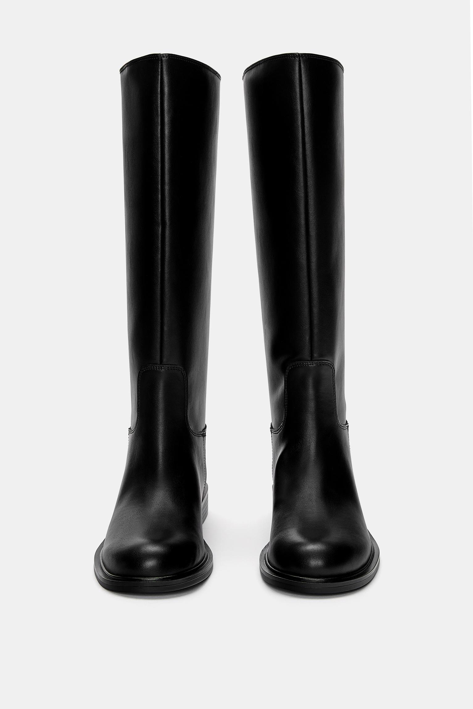 High flat boots — Black