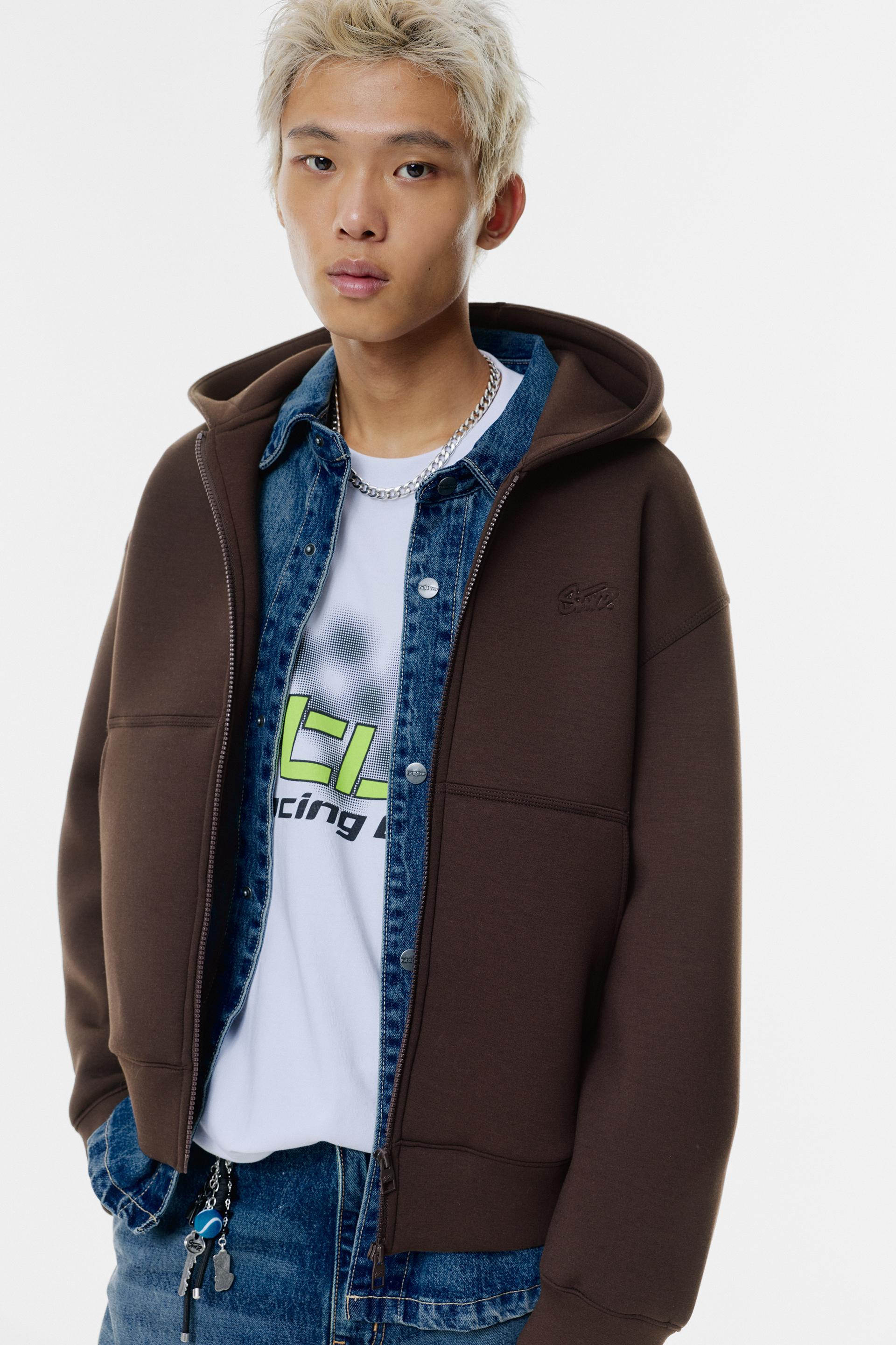 Brown Capuche Pull And Bear Stwd Hoodie Pull Sweat Capuche Pull