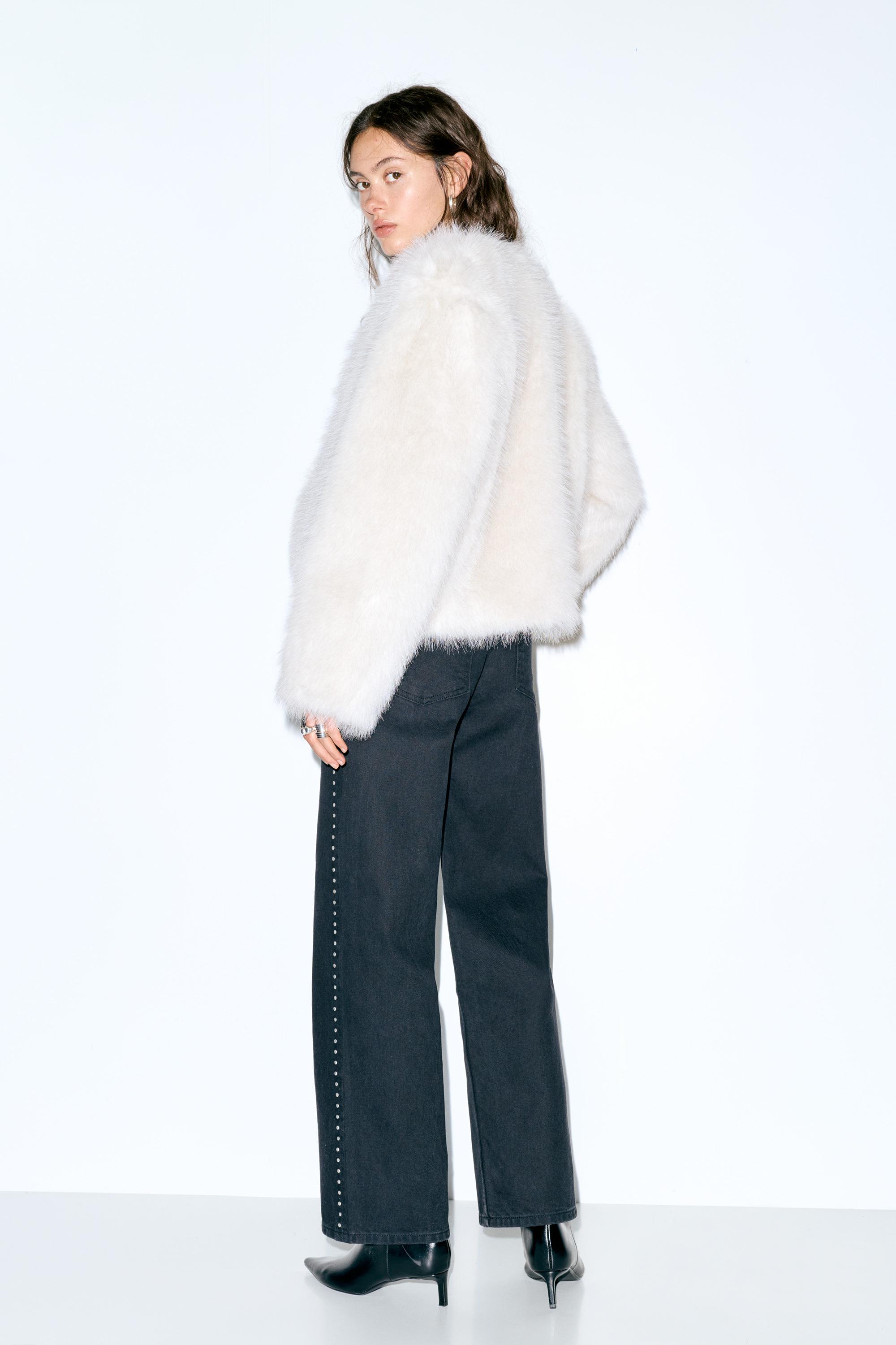 Suni kürk ceket - Görsel 12