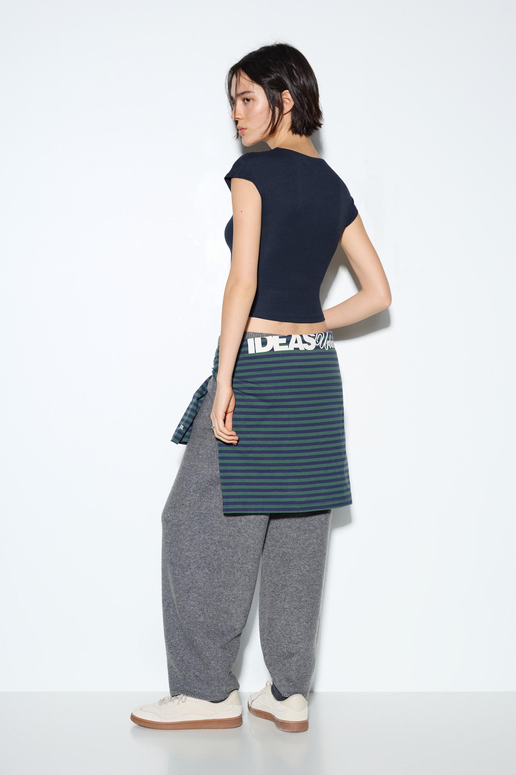 Dar Kesim Kısa Kollu Tişört - Görsel 91